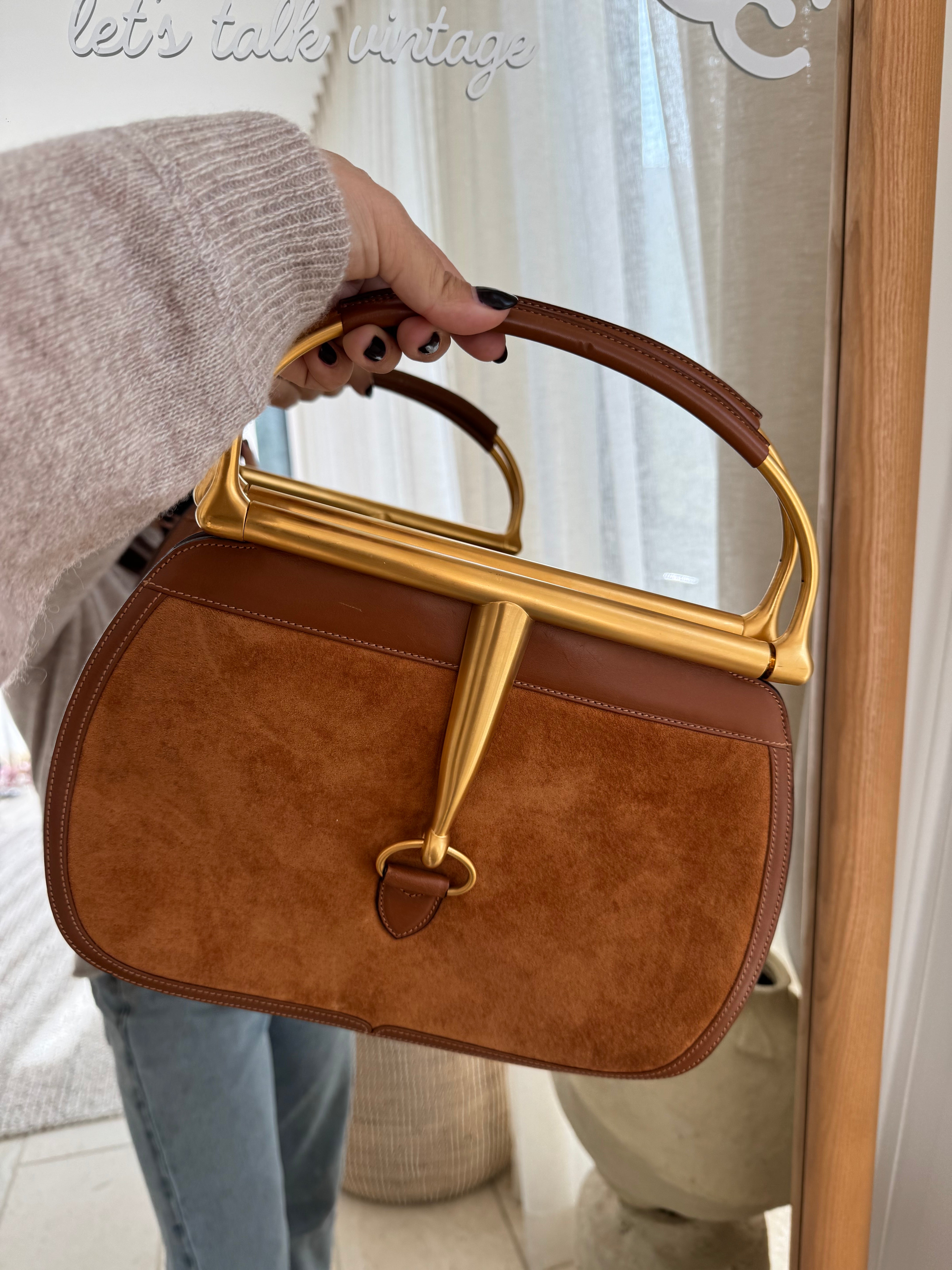 Gucci Tom Ford Brown Suede Handbag Rare