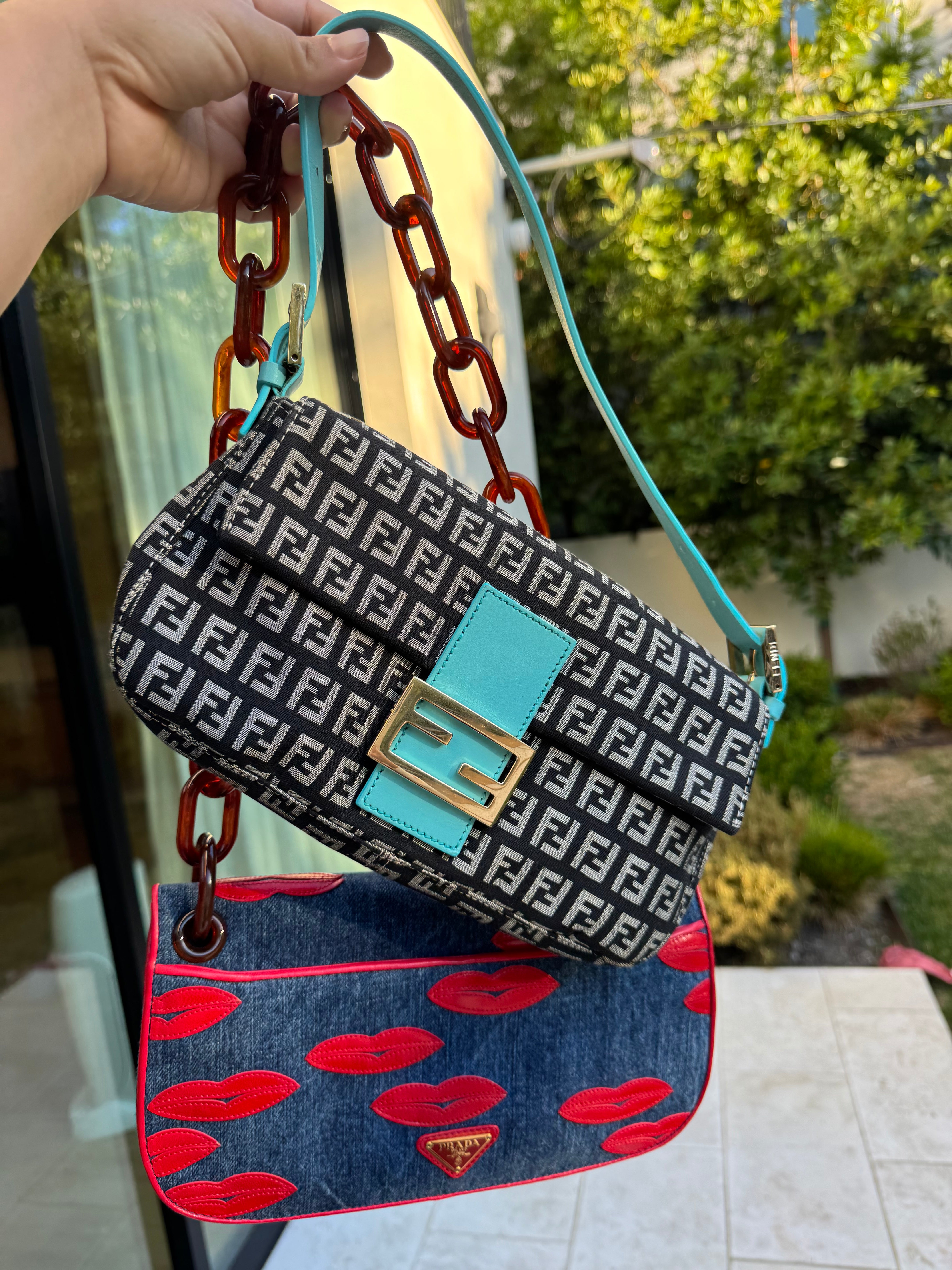 Prada Denim Lips Handbag