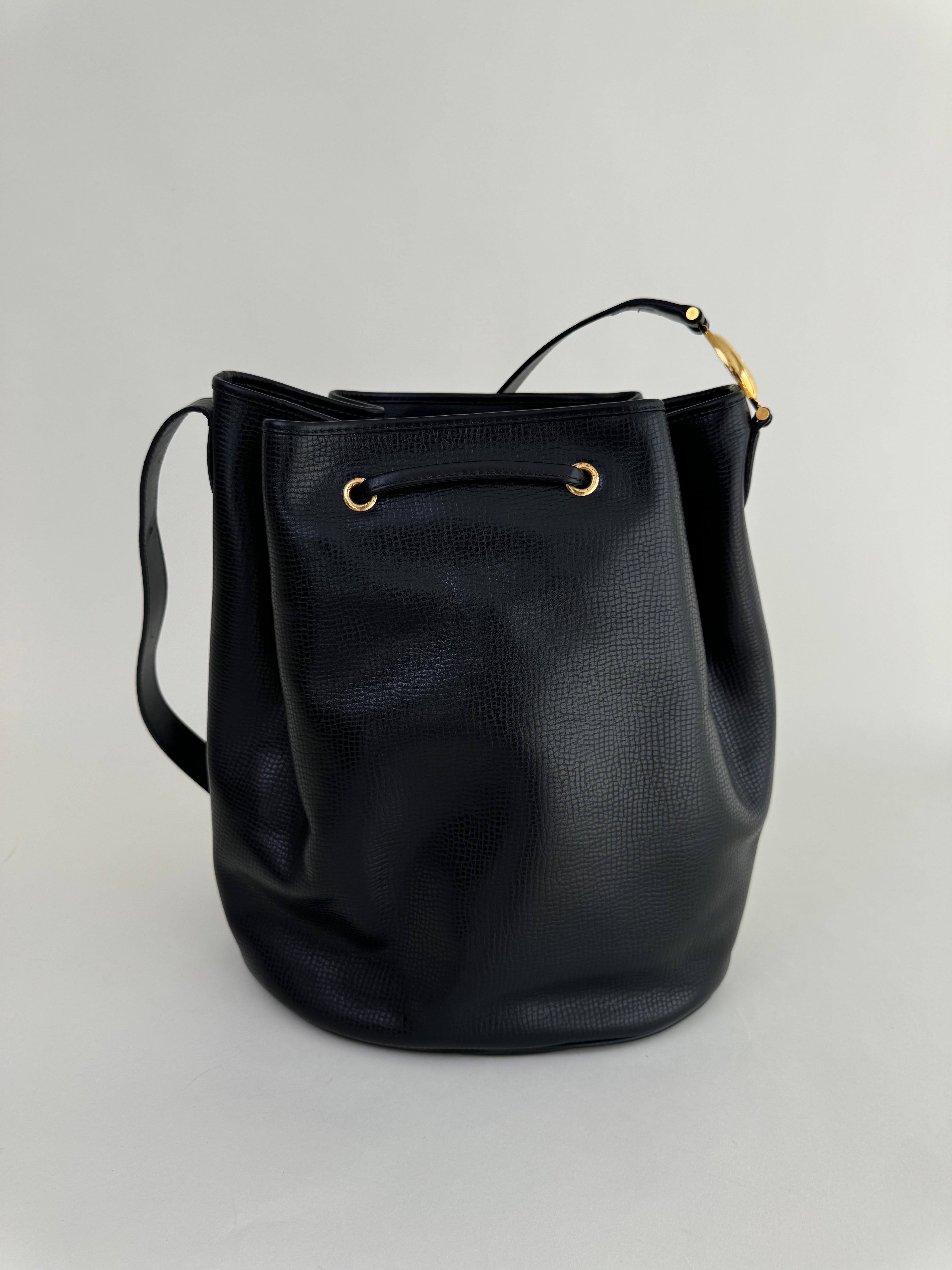 Christian Dior Vintage Leather Bucket Bag