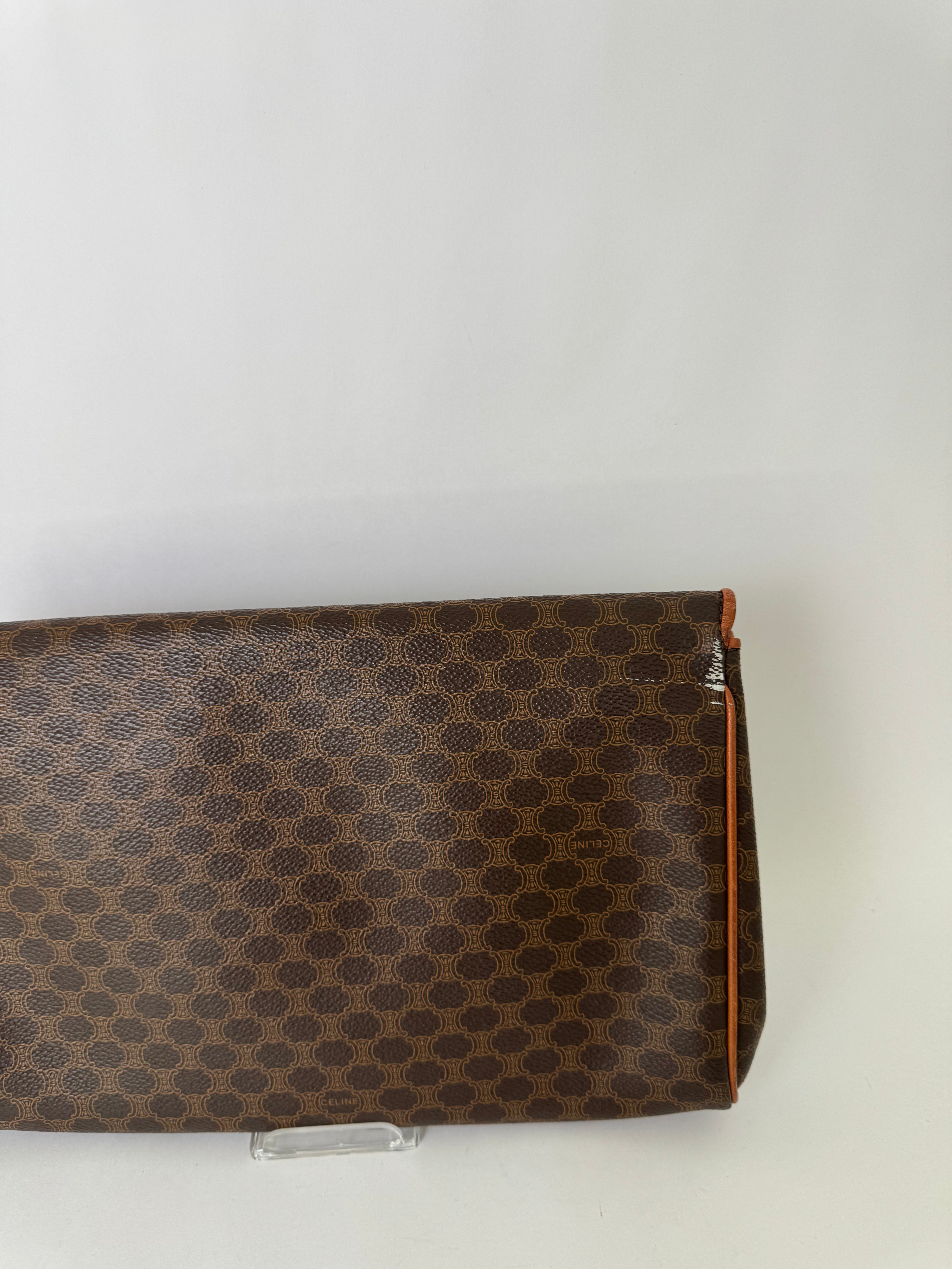 Celine Vintage Macadam Clutch Brown