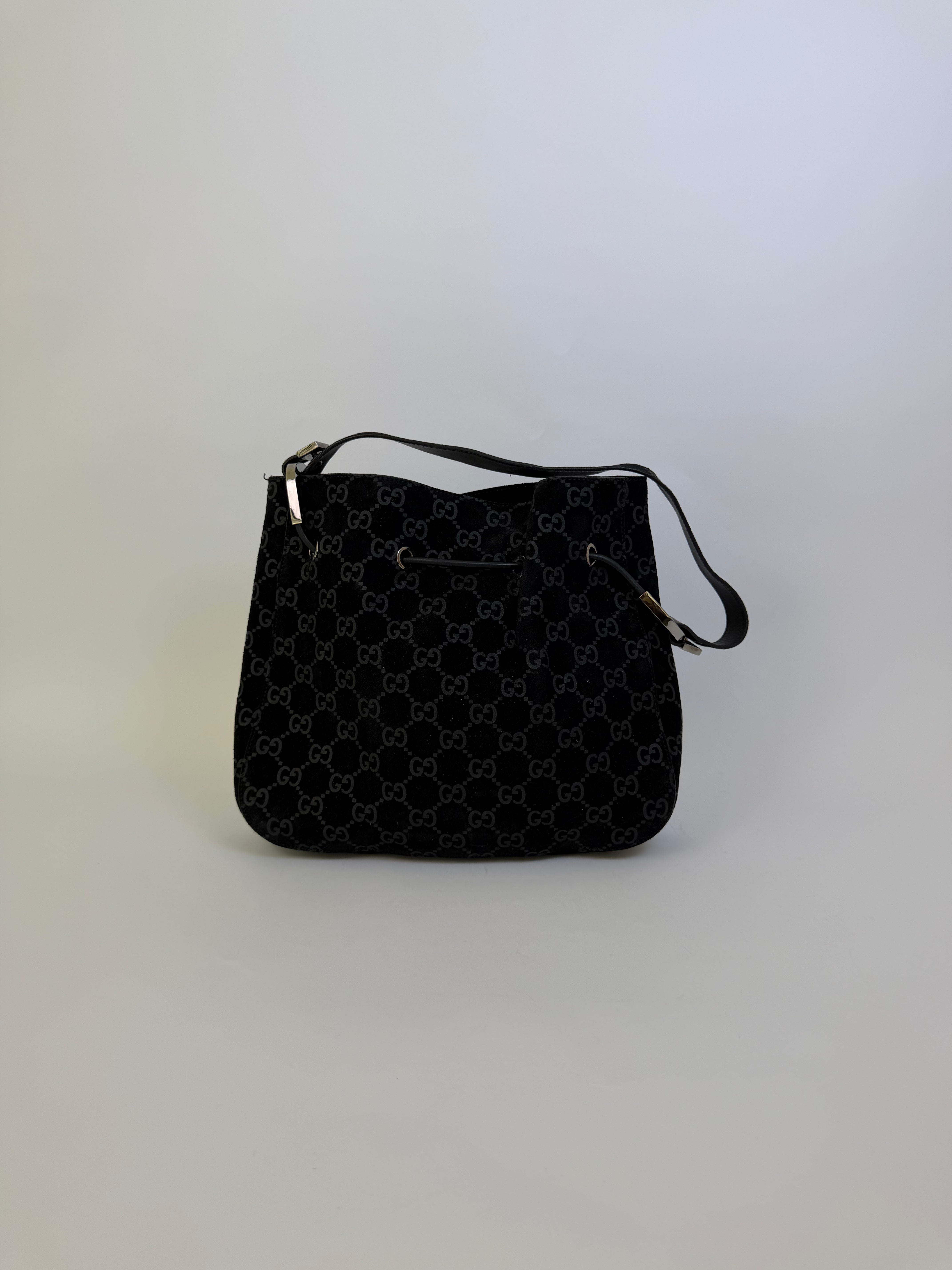 バッグ GUCCI Tom Ford GG Drawstring Bag Black Gucci Tom Ford GG Drawstring Shoulder Bag