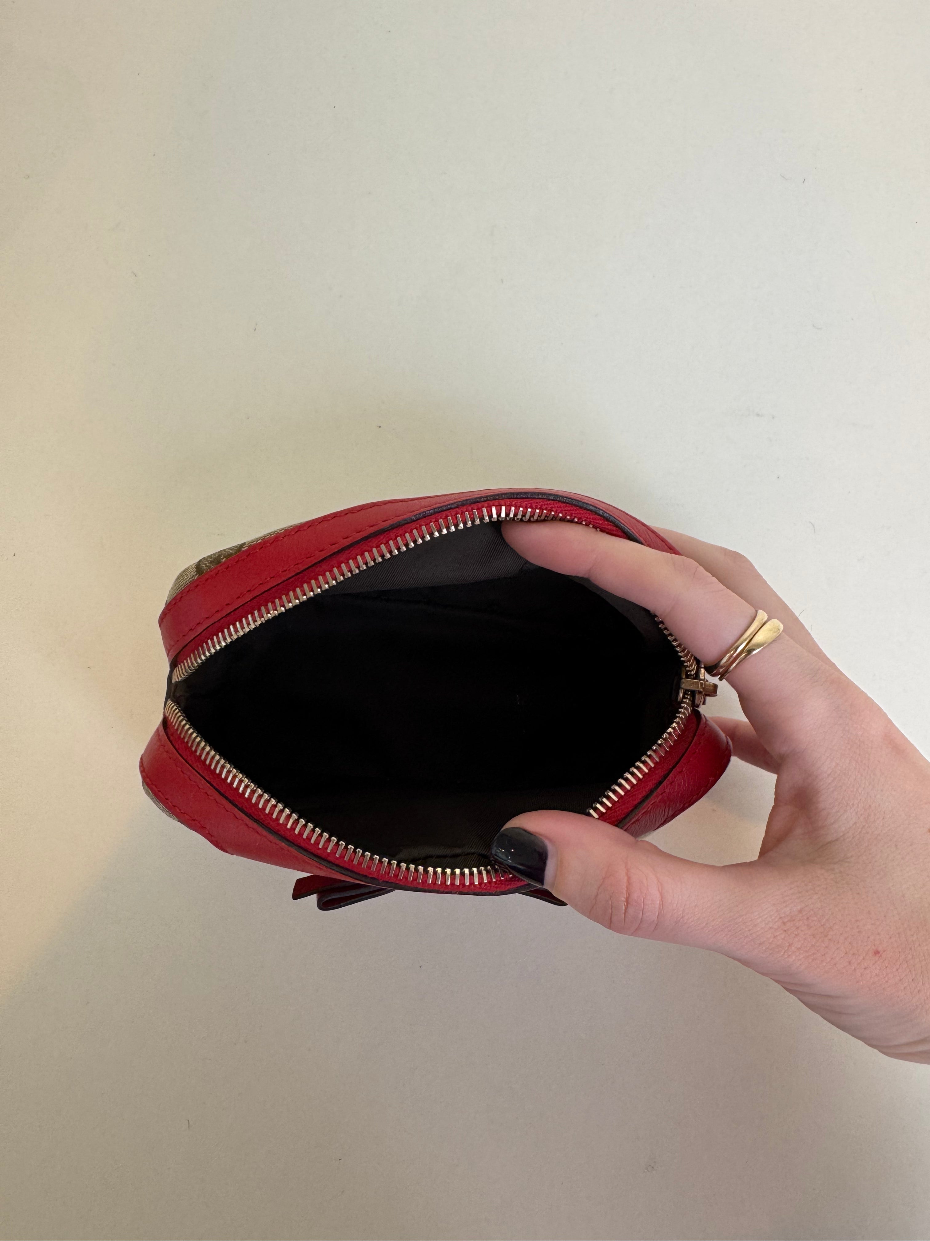 Gucci GG Canvas Ribbon Pouch Mini