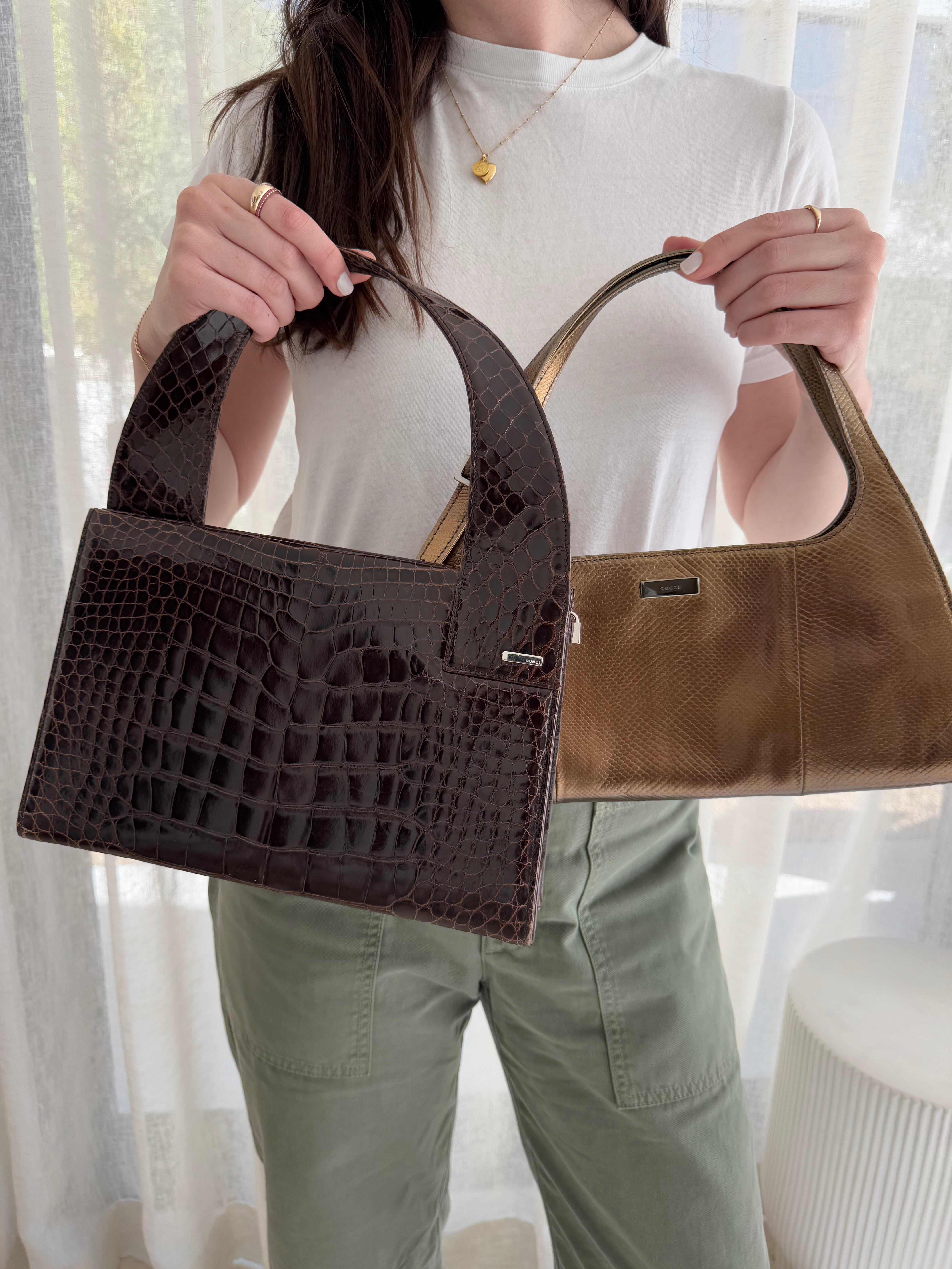Gucci Tom Ford Bronze Python Shoulder Bag