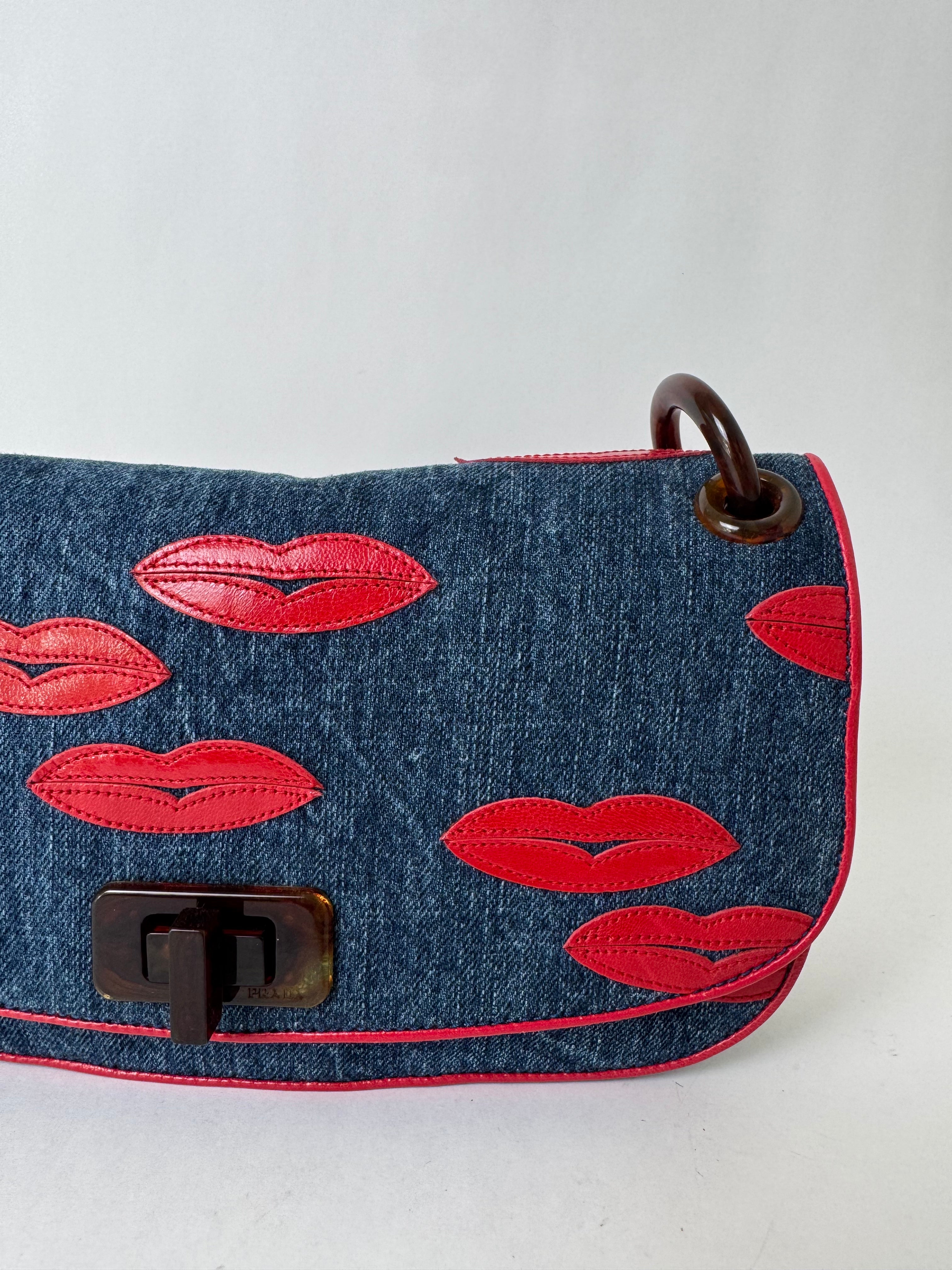 Prada Denim Lips Handbag