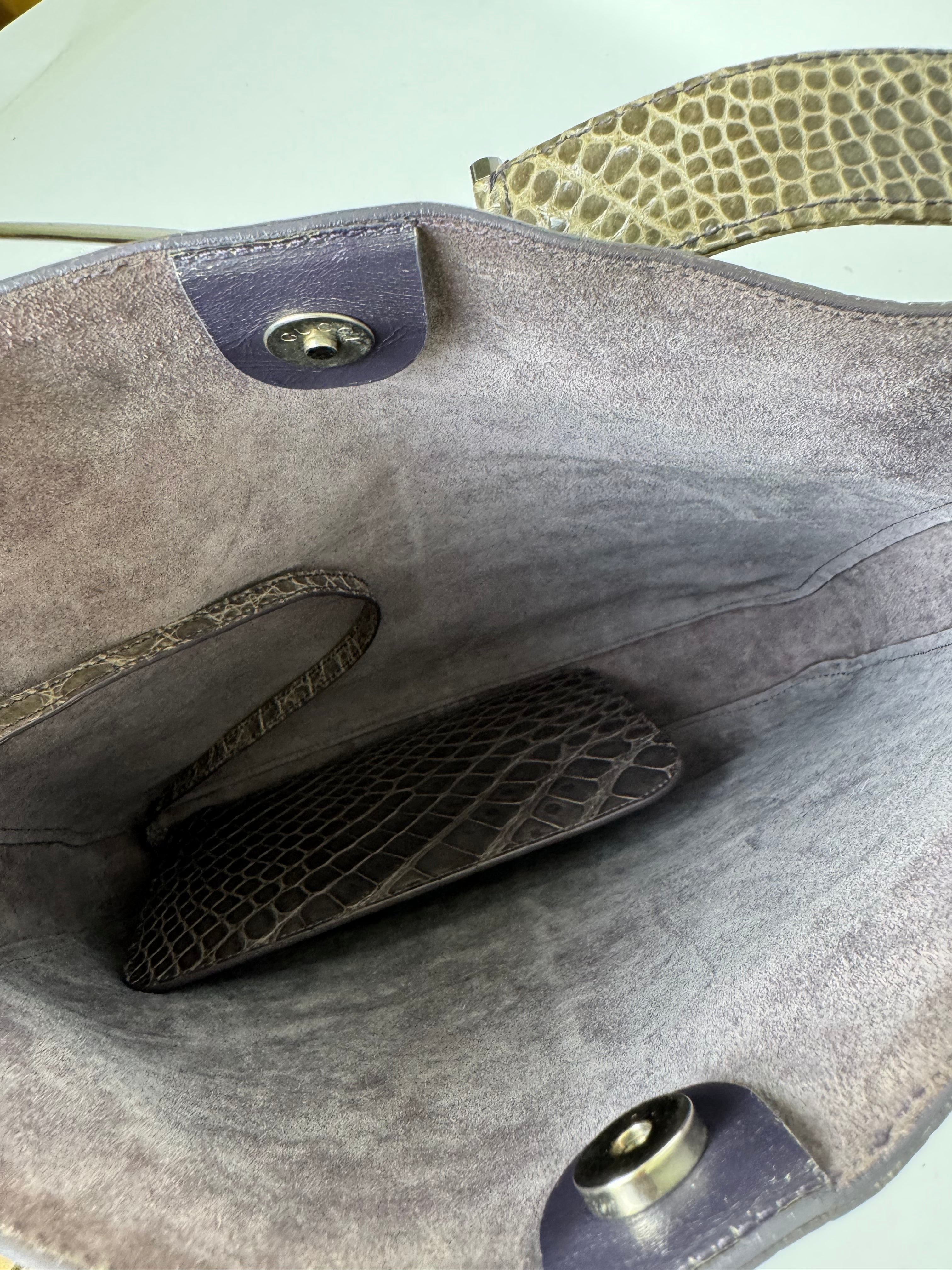 Gucci Tom Ford Slim Horsebit Alligator Shoulder Bag Rare