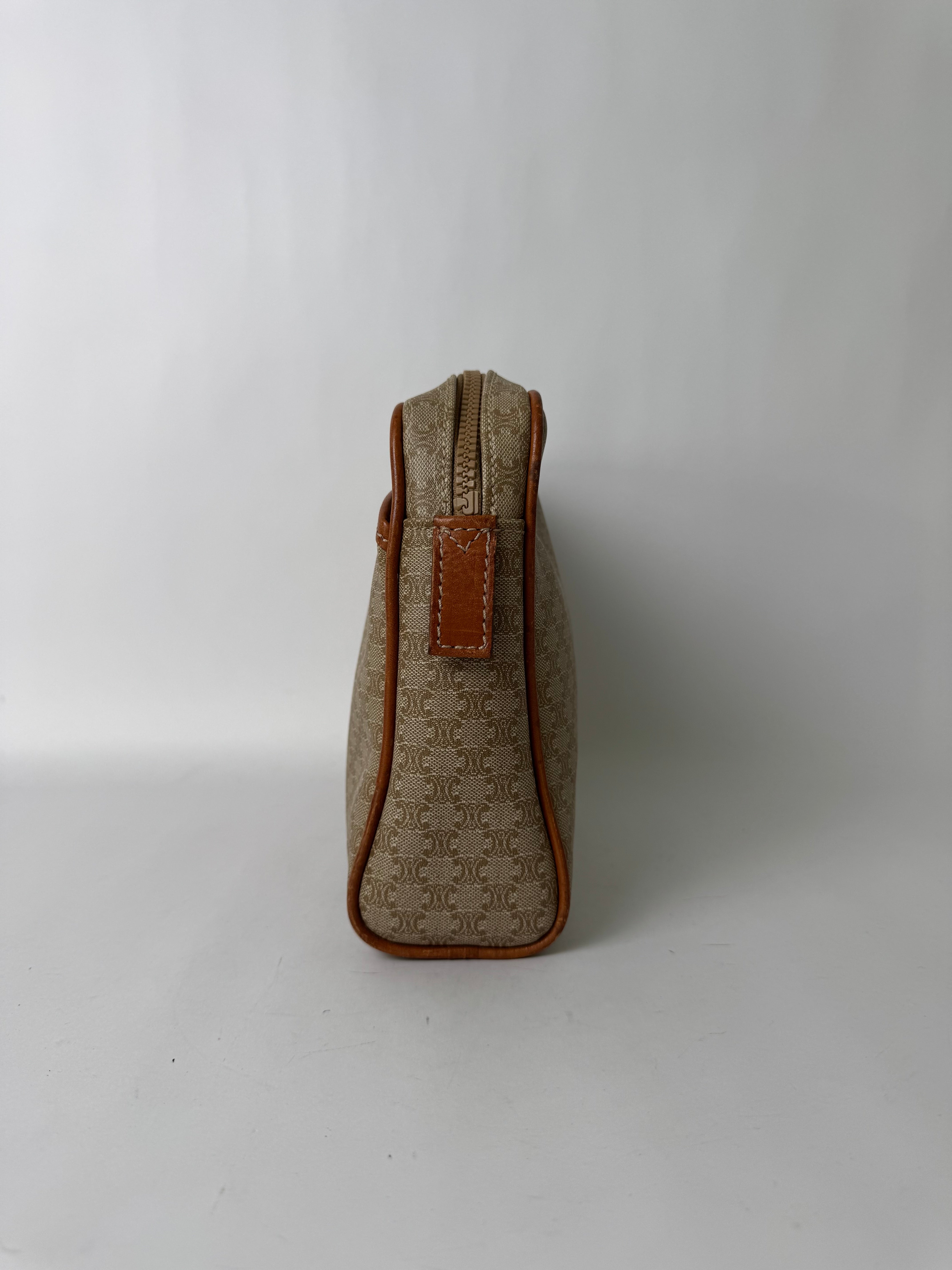 Celine Macadam Vintage Clutch/Pouch Cream