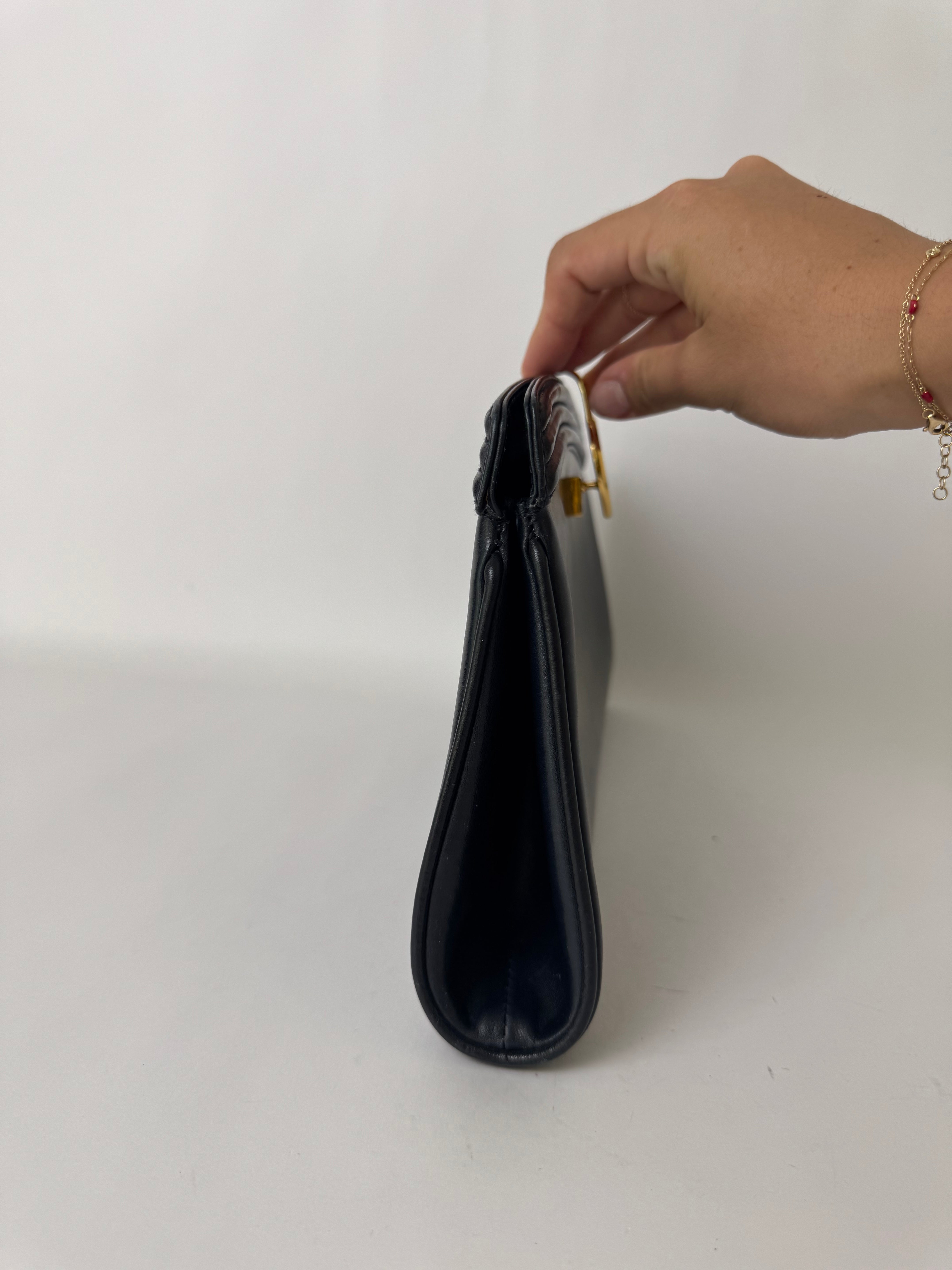 Gucci Vintage Black Leather Clutch