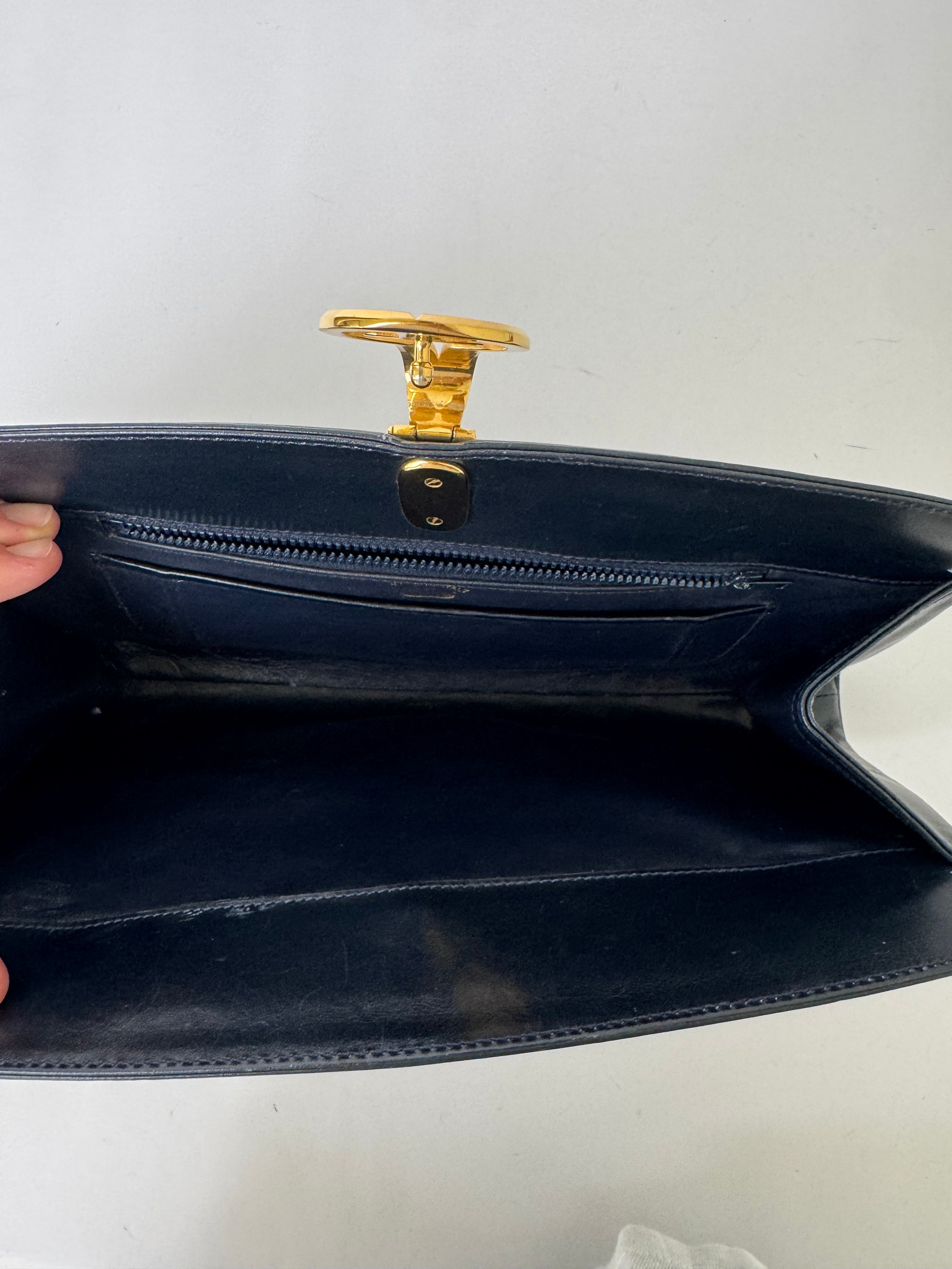 Gucci Vintage Black Leather Clutch