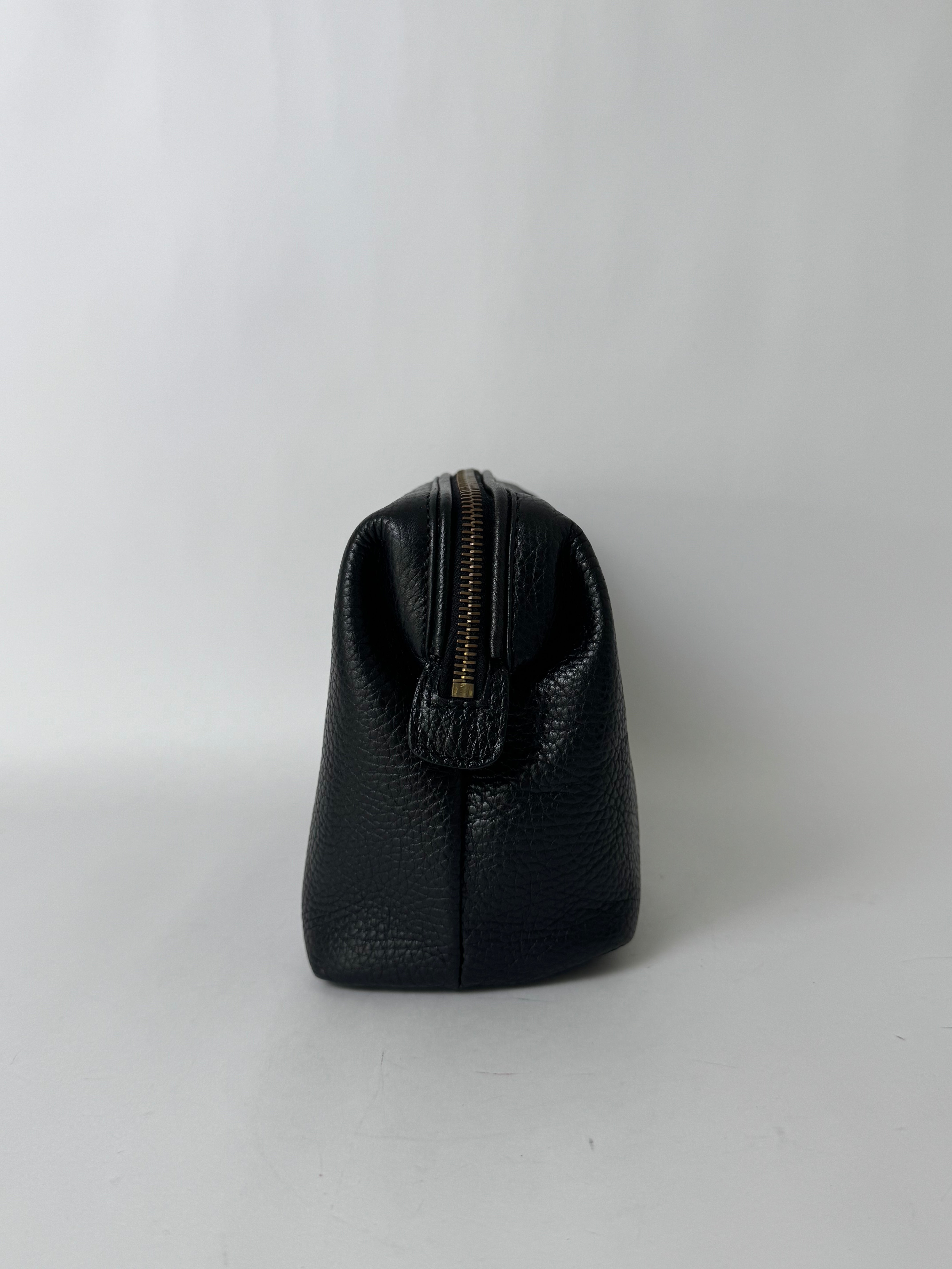 Celine Black Leather Cosmetic Pouch Medium