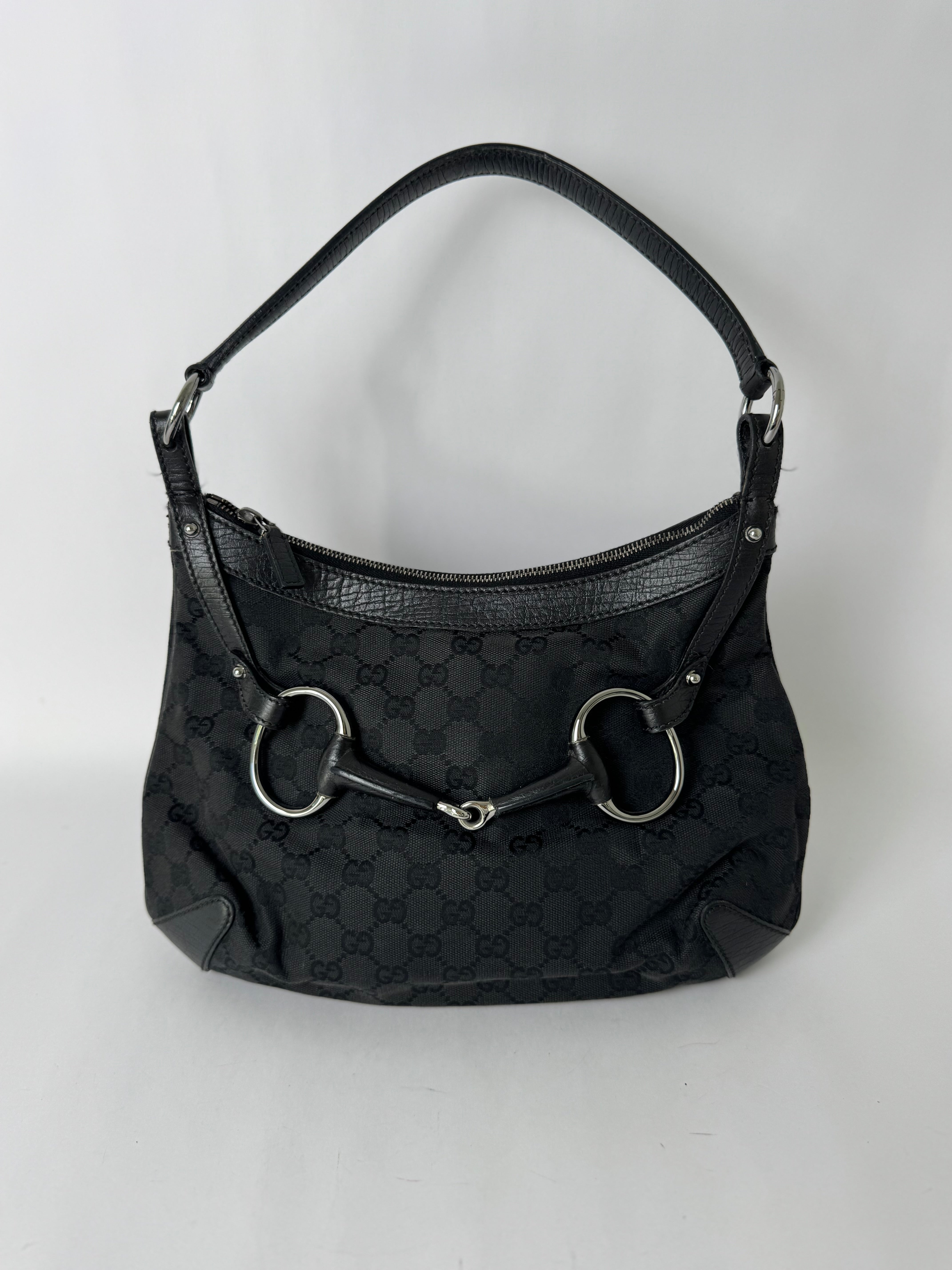 Gucci GG Canvas Horsebit Hobo Bag