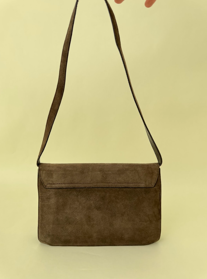 Gucci Tom Ford Brown Suede Shoulder Bag Small