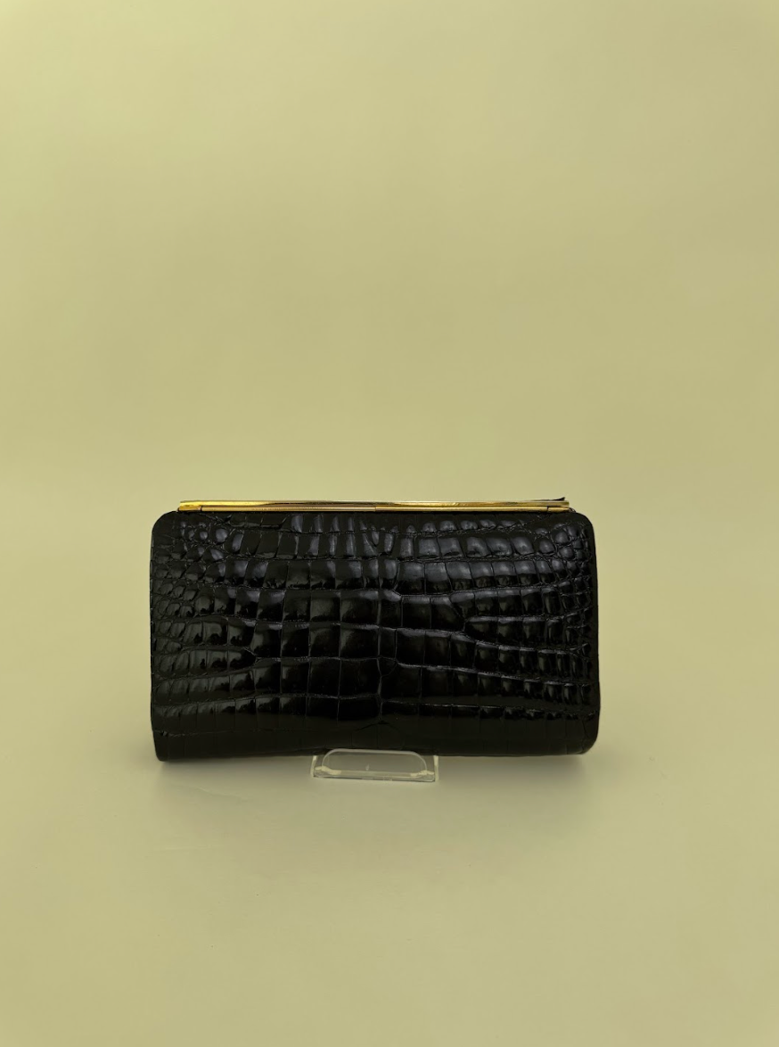 Gucci Crocodile Leather Clutch Black