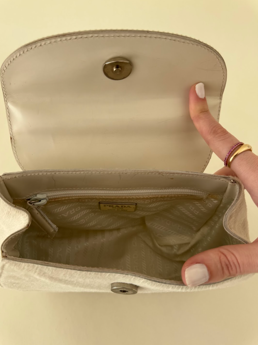 Prada White Pony Haired Handbag