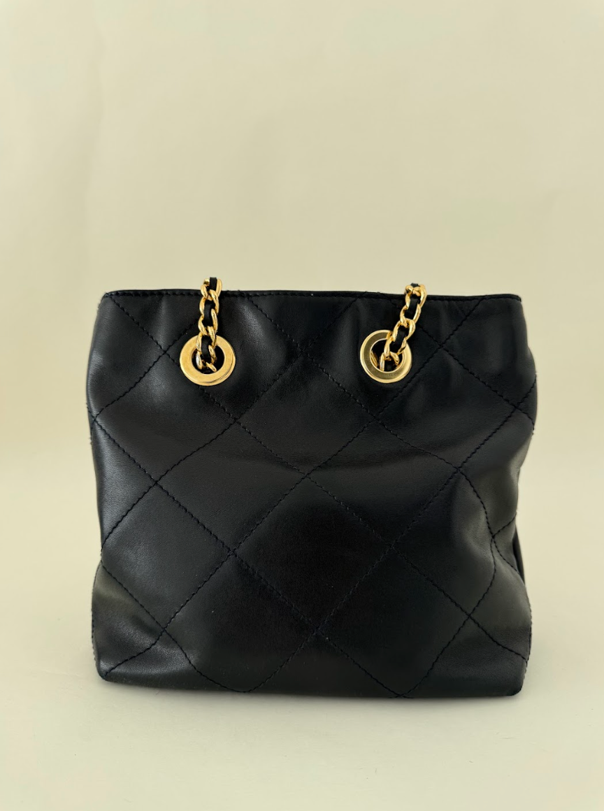 Prada Quilted Black Leather Chain Shoulder Bag