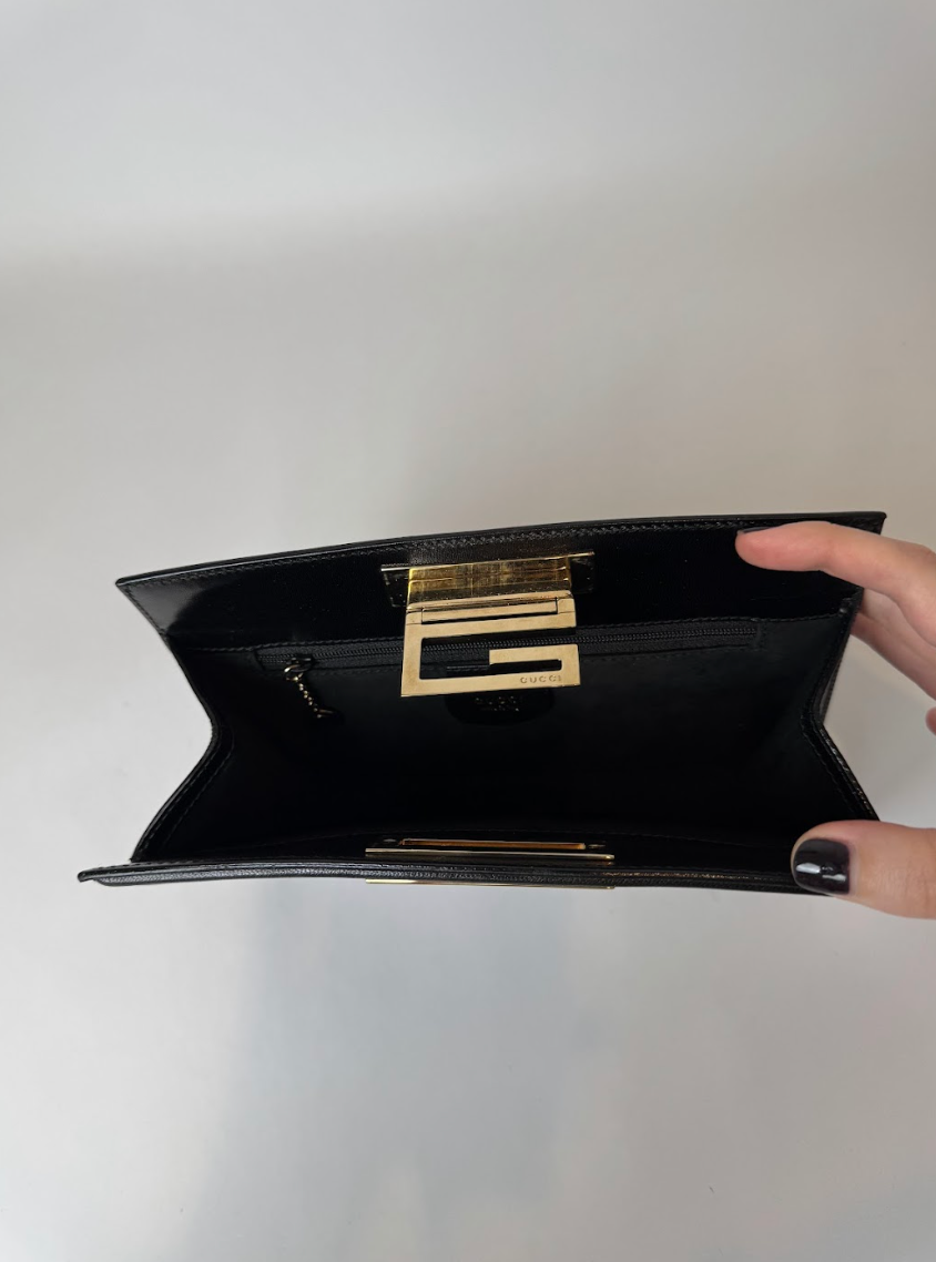 Gucci Tom Ford Black Leather Clutch