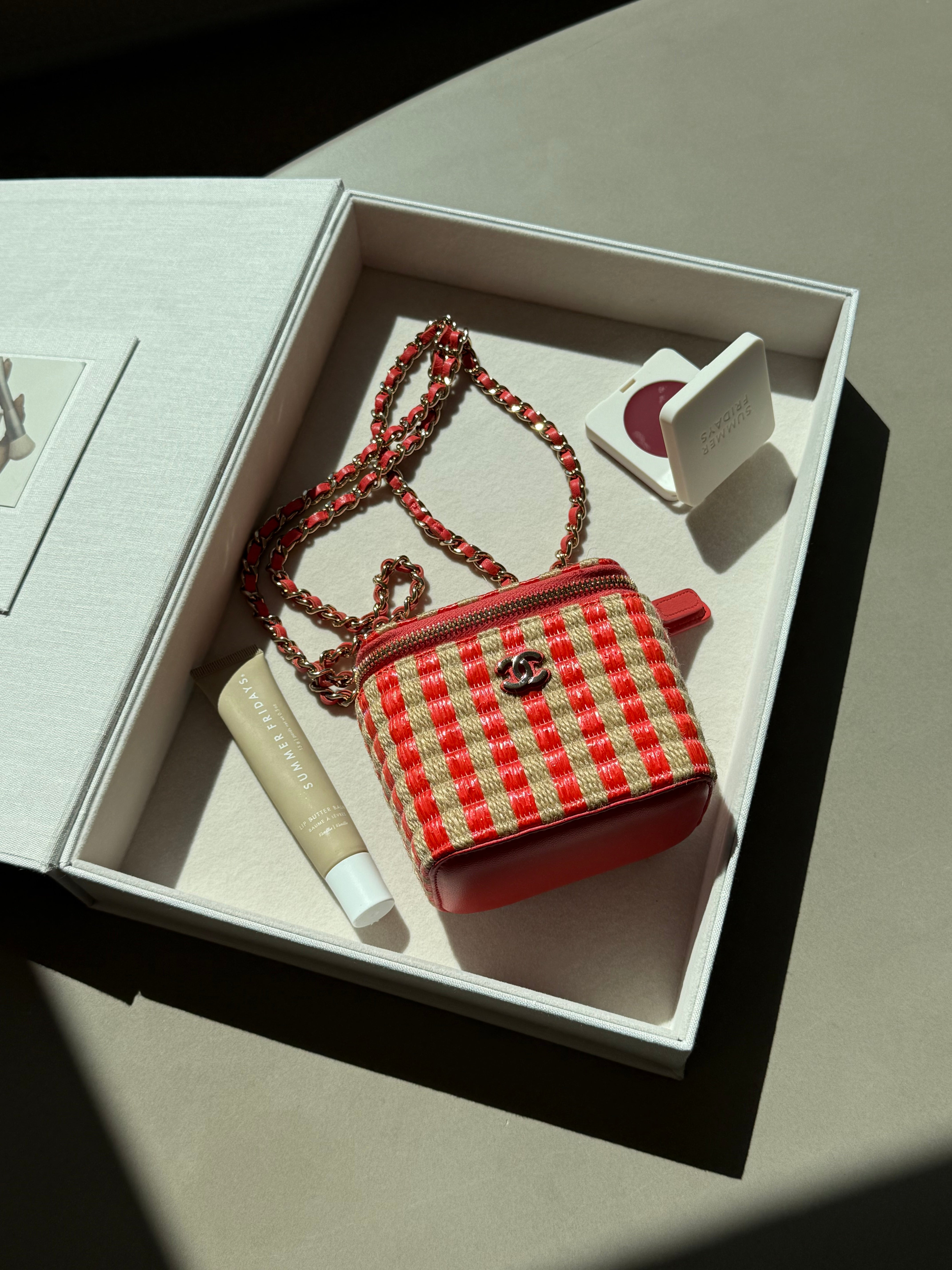 Chanel Mini Vanity Raffia Bag New