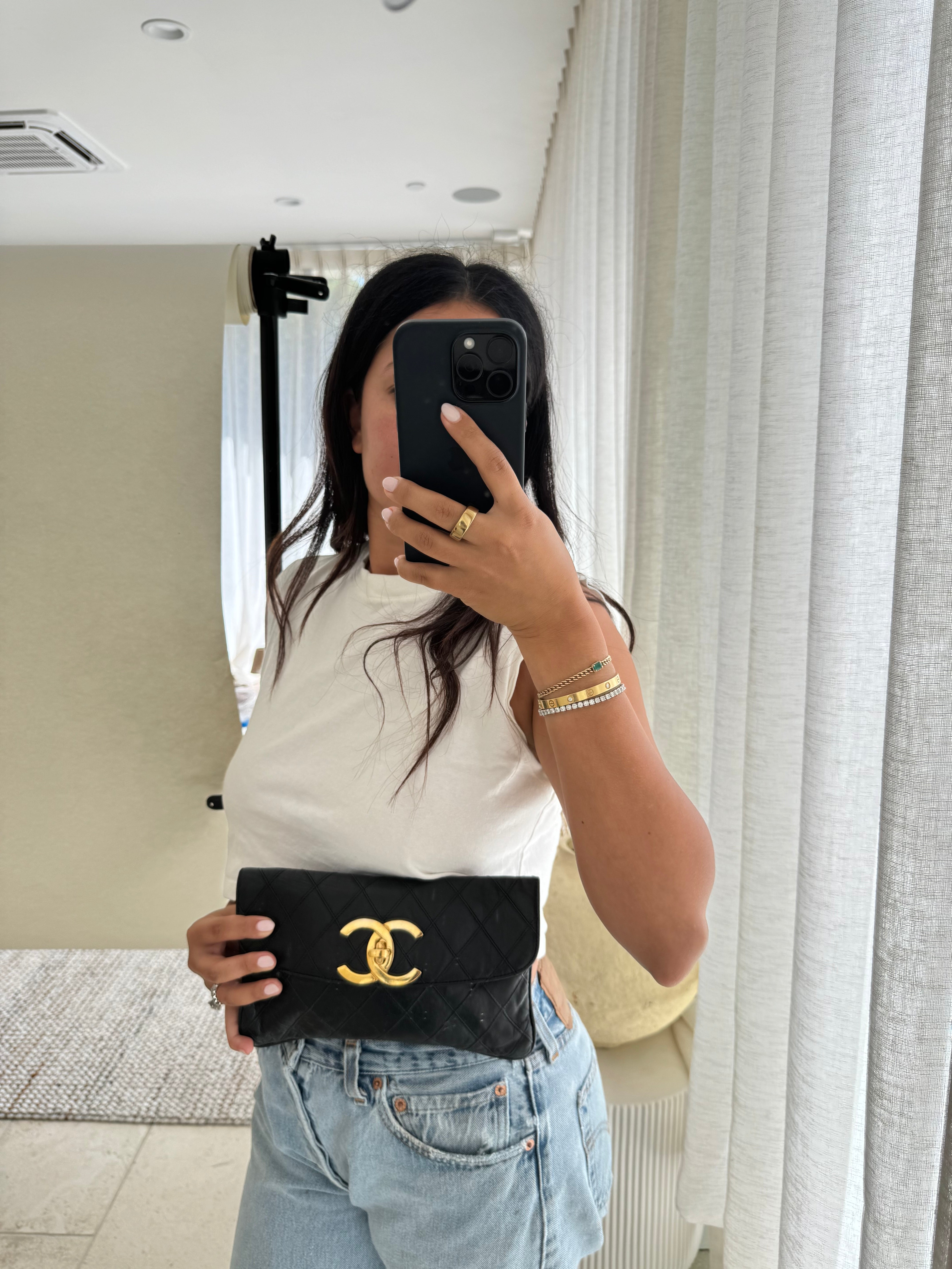 Chanel Lambskin Jumbo CC Clutch Rare