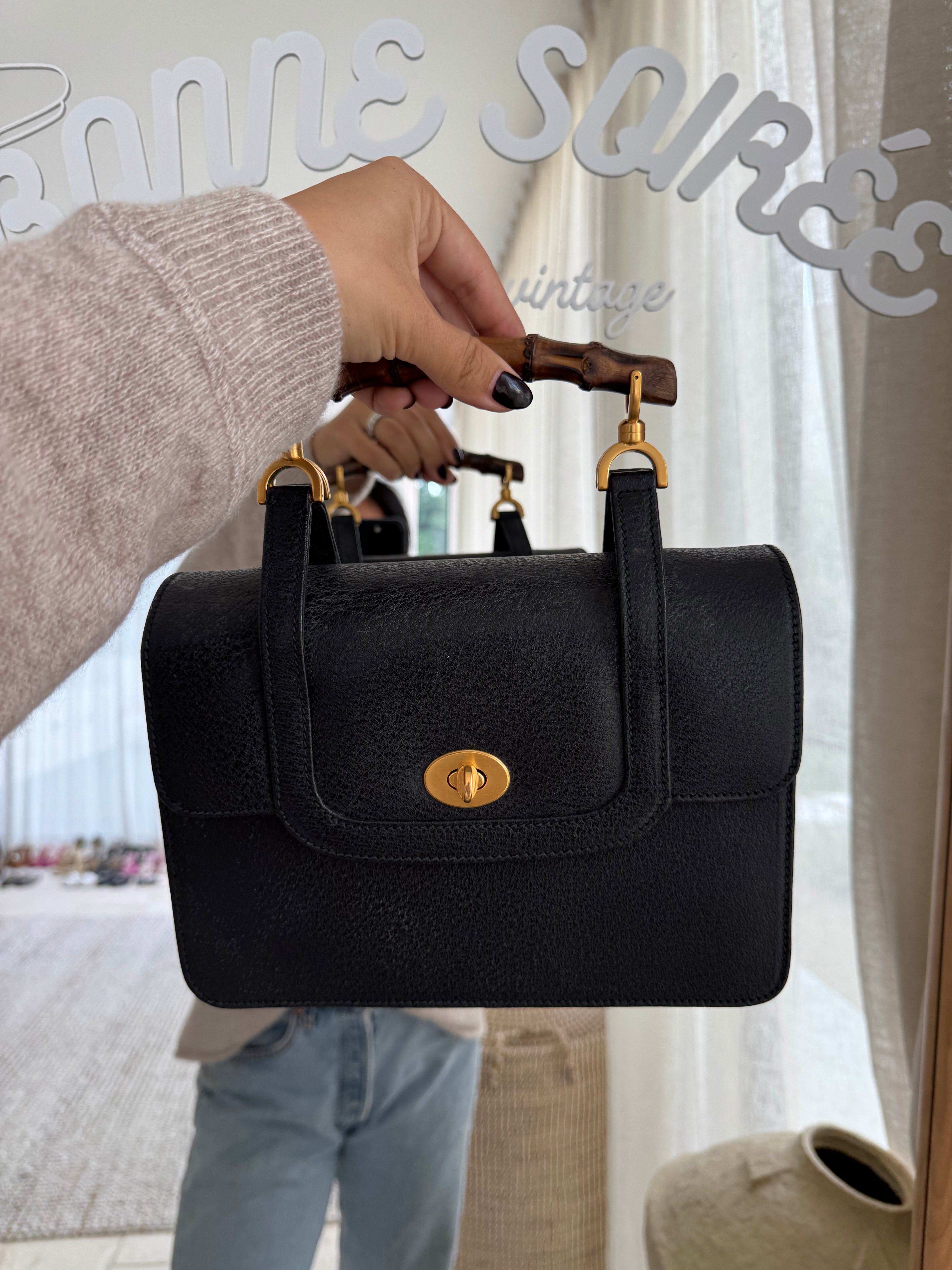 Gucci Bamboo Handbag Black