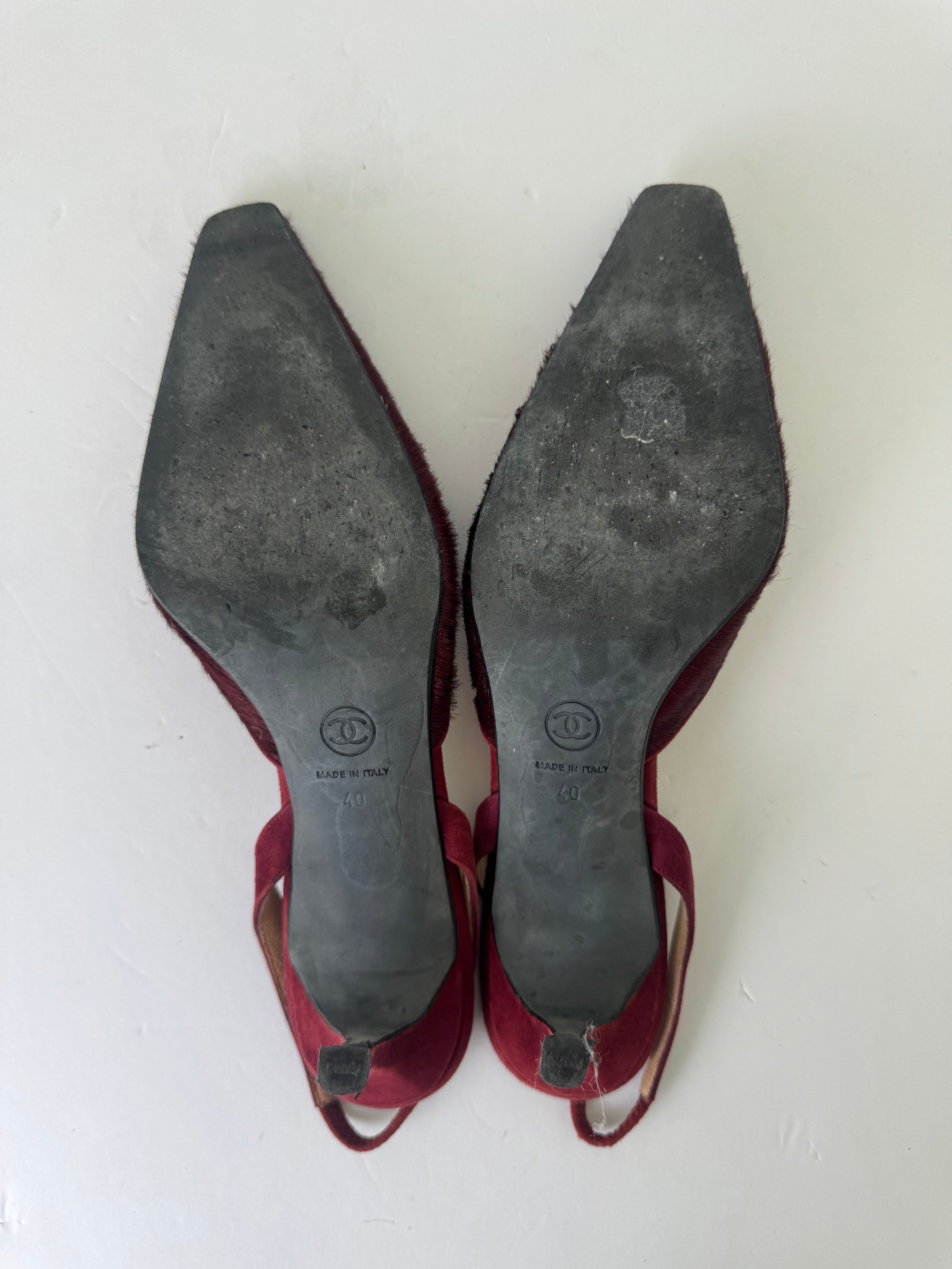 Chanel Pony Hair Slingbacks Rare 40