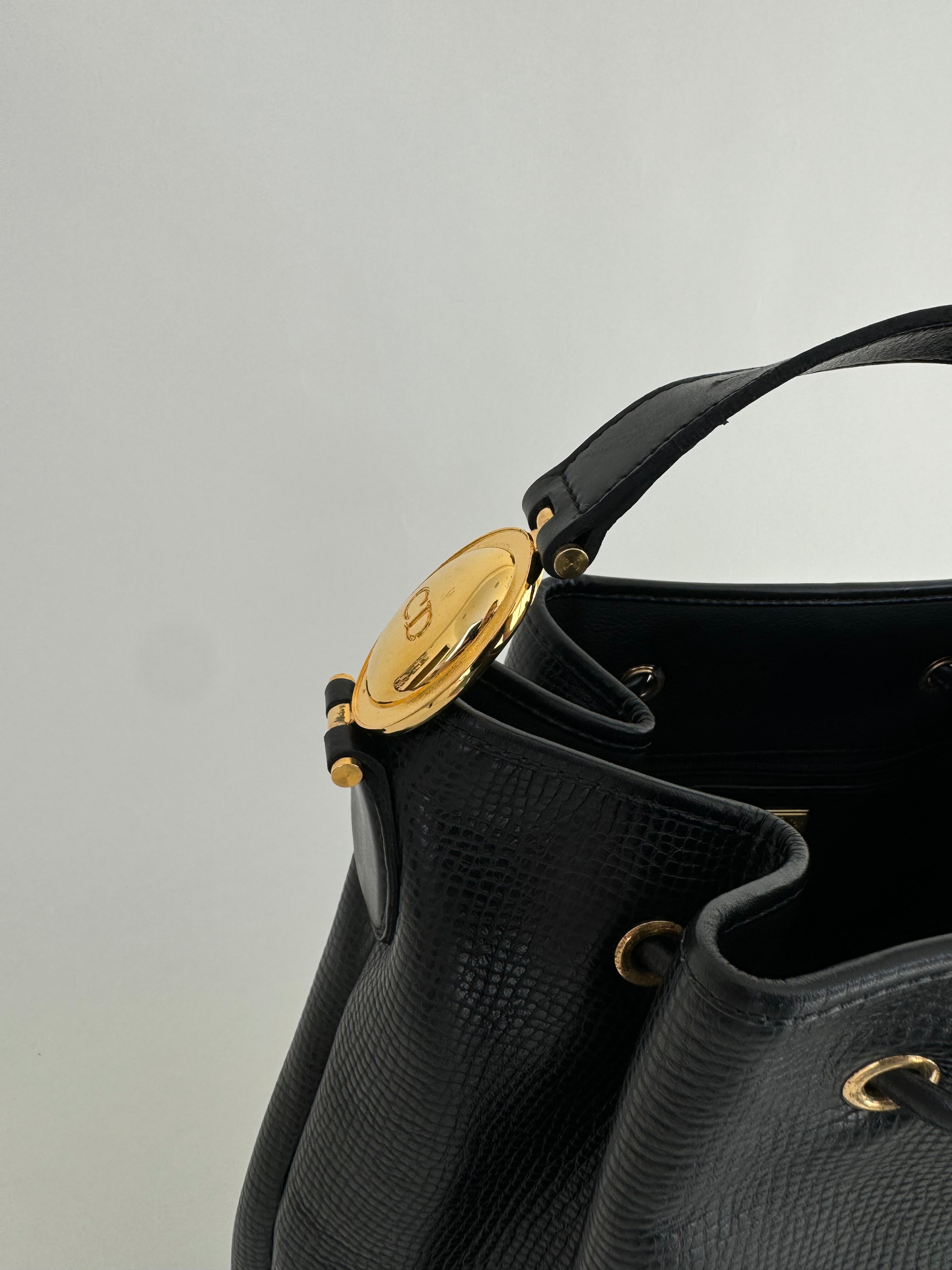 Christian Dior Vintage Leather Bucket Bag