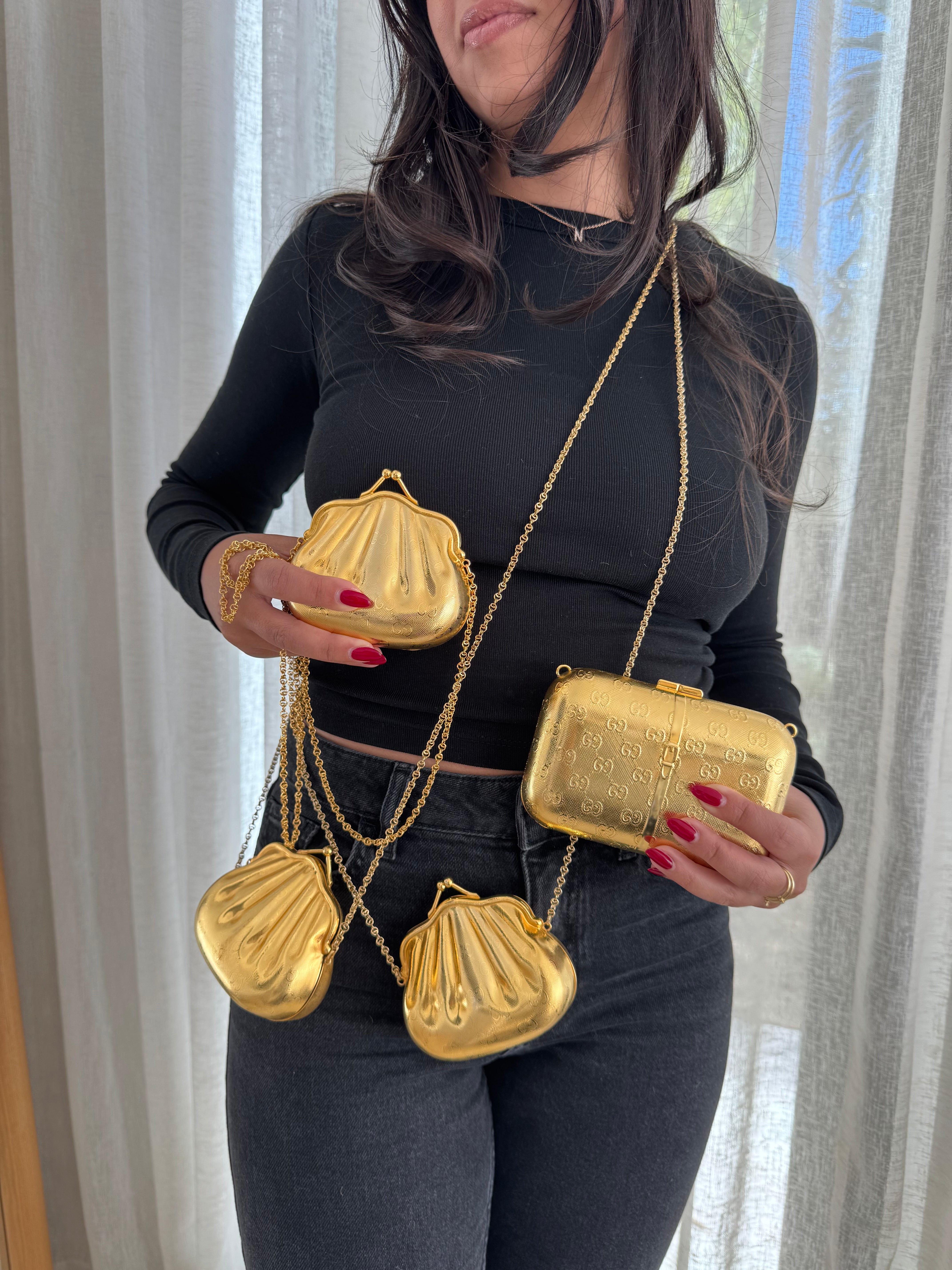 Gucci Gold Shell Clutch Rare Collector’s Piece