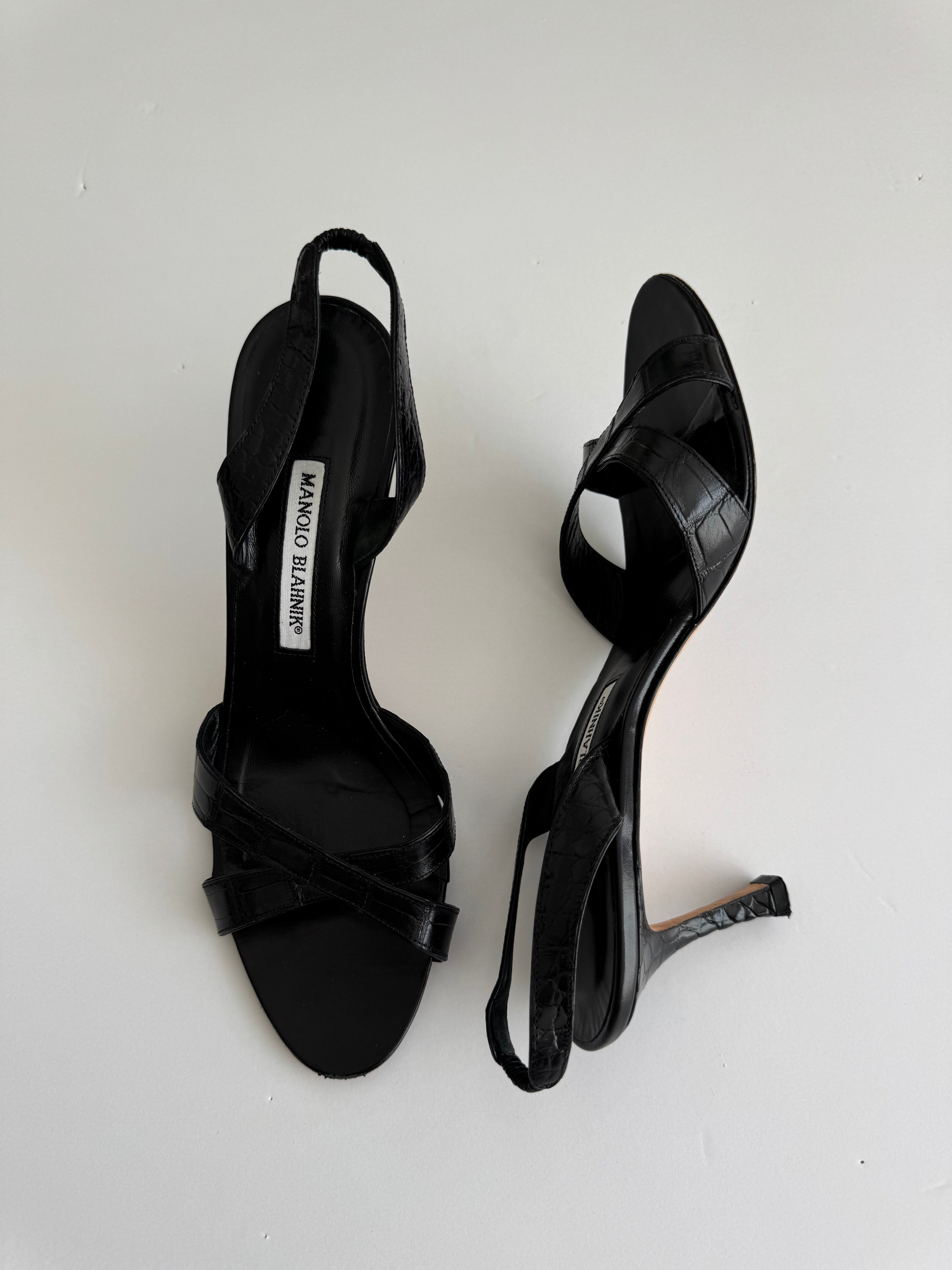 Manolo Blahnik Vintage Slingback Croc