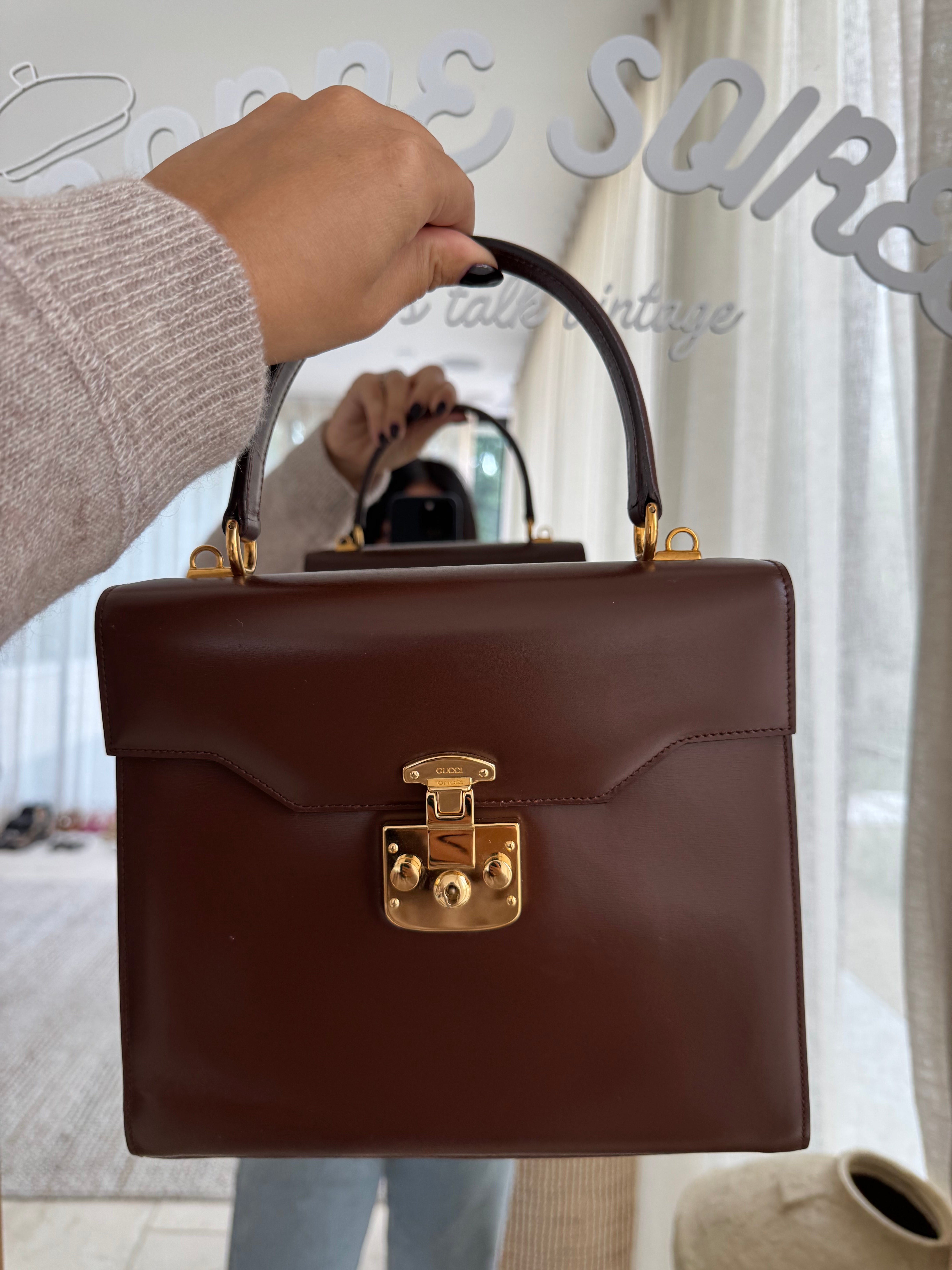 Gucci Brown Leather Handbag/Shoulder Bag