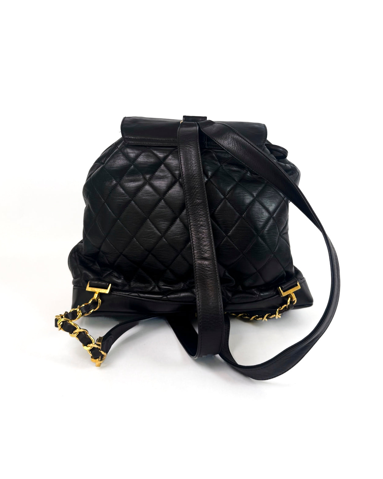 Vintage Chanel Drawstring Backpack — 1990s Soft Lambskin with 24k Gold Hardware Rare