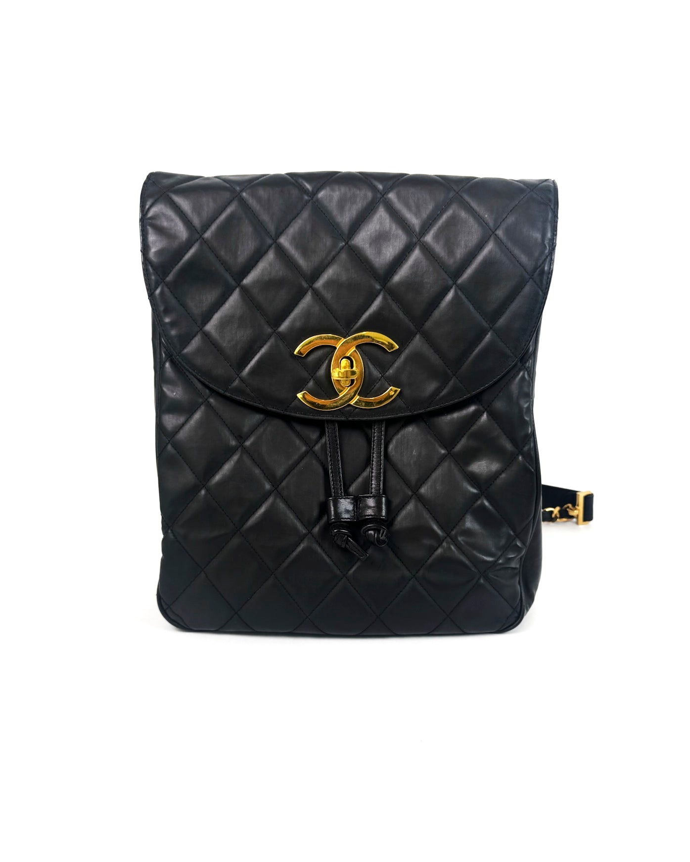 Vintage Chanel Quilted Backpack — 1990s Lambskin with 24k Gold Hardware Rare