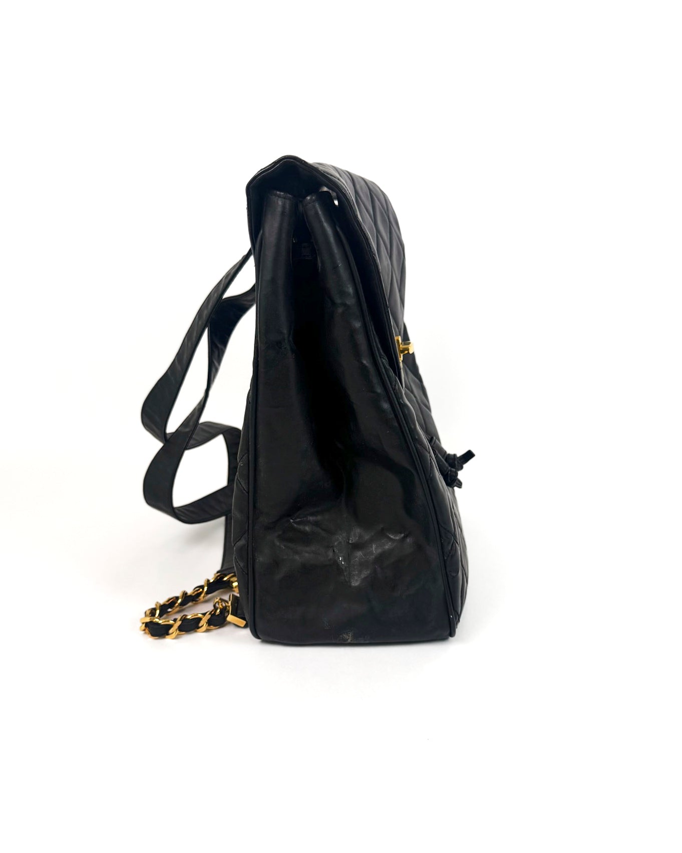 Vintage Chanel Quilted Backpack — 1990s Lambskin with 24k Gold Hardware Rare