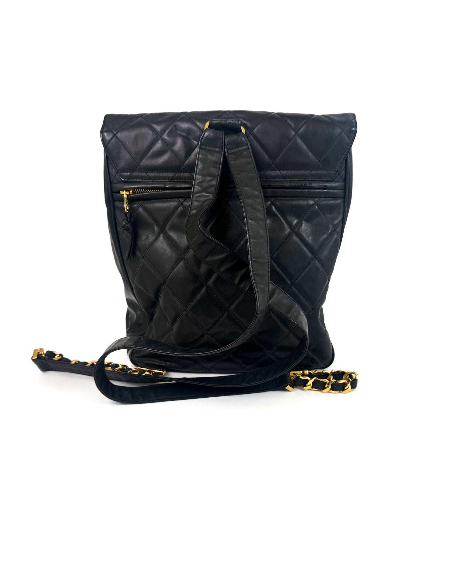 Vintage Chanel Quilted Backpack — 1990s Lambskin with 24k Gold Hardware Rare