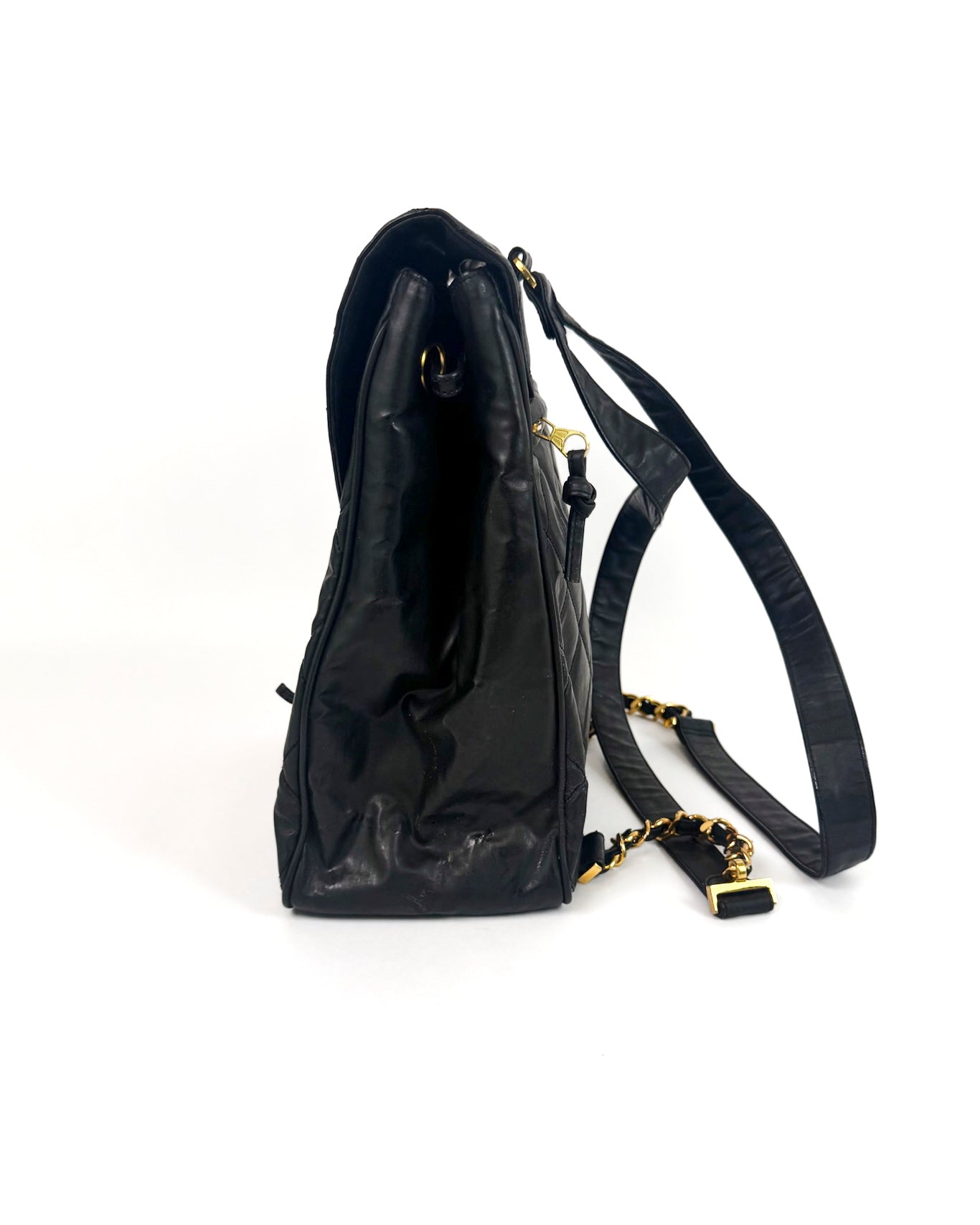 Vintage Chanel Quilted Backpack — 1990s Lambskin with 24k Gold Hardware Rare