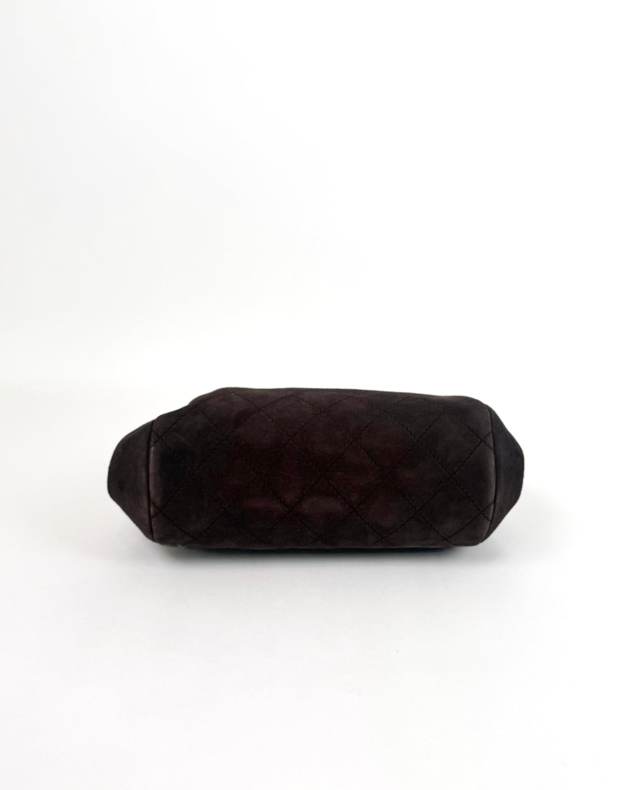Chanel Quilted CC Suede Clutch
