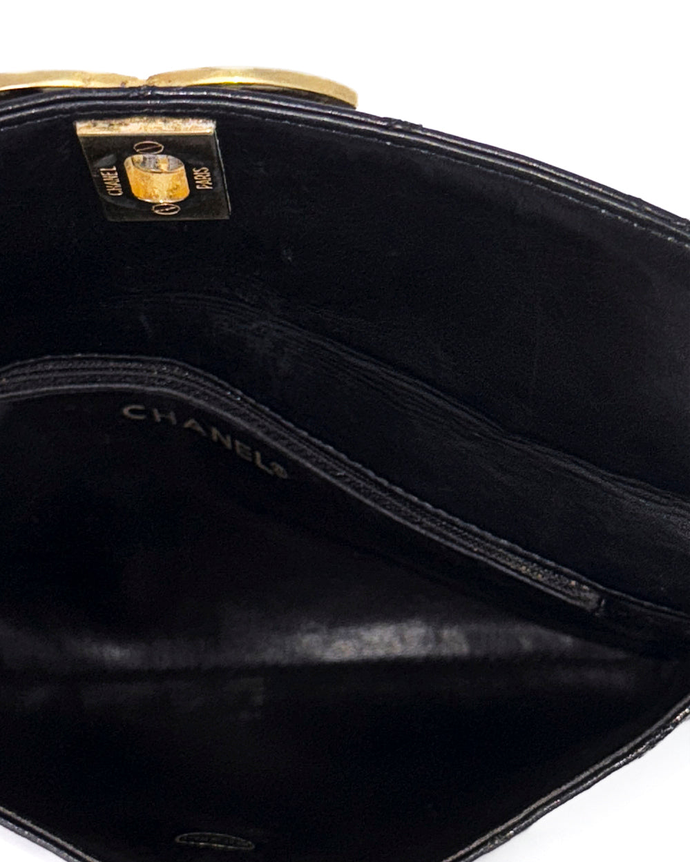 Vintage Chanel Oversized CC Lambskin Clutch