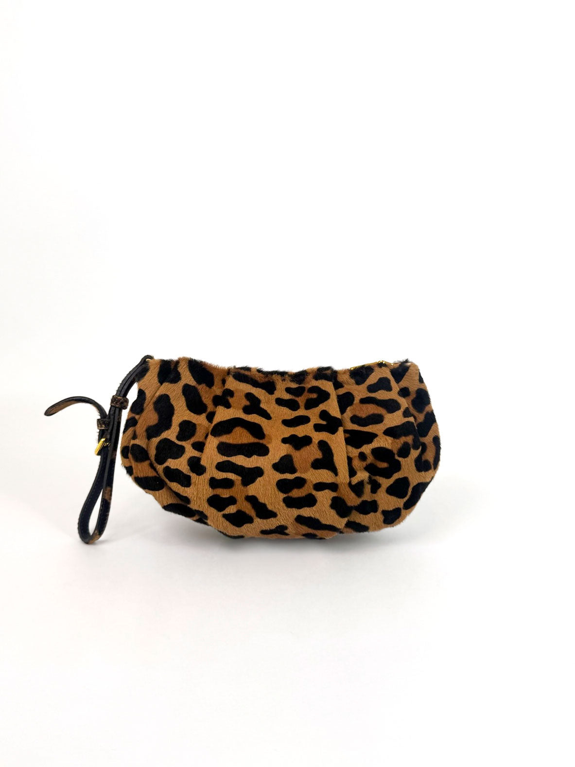 Prada Leopard Pony Hair Wristlet
