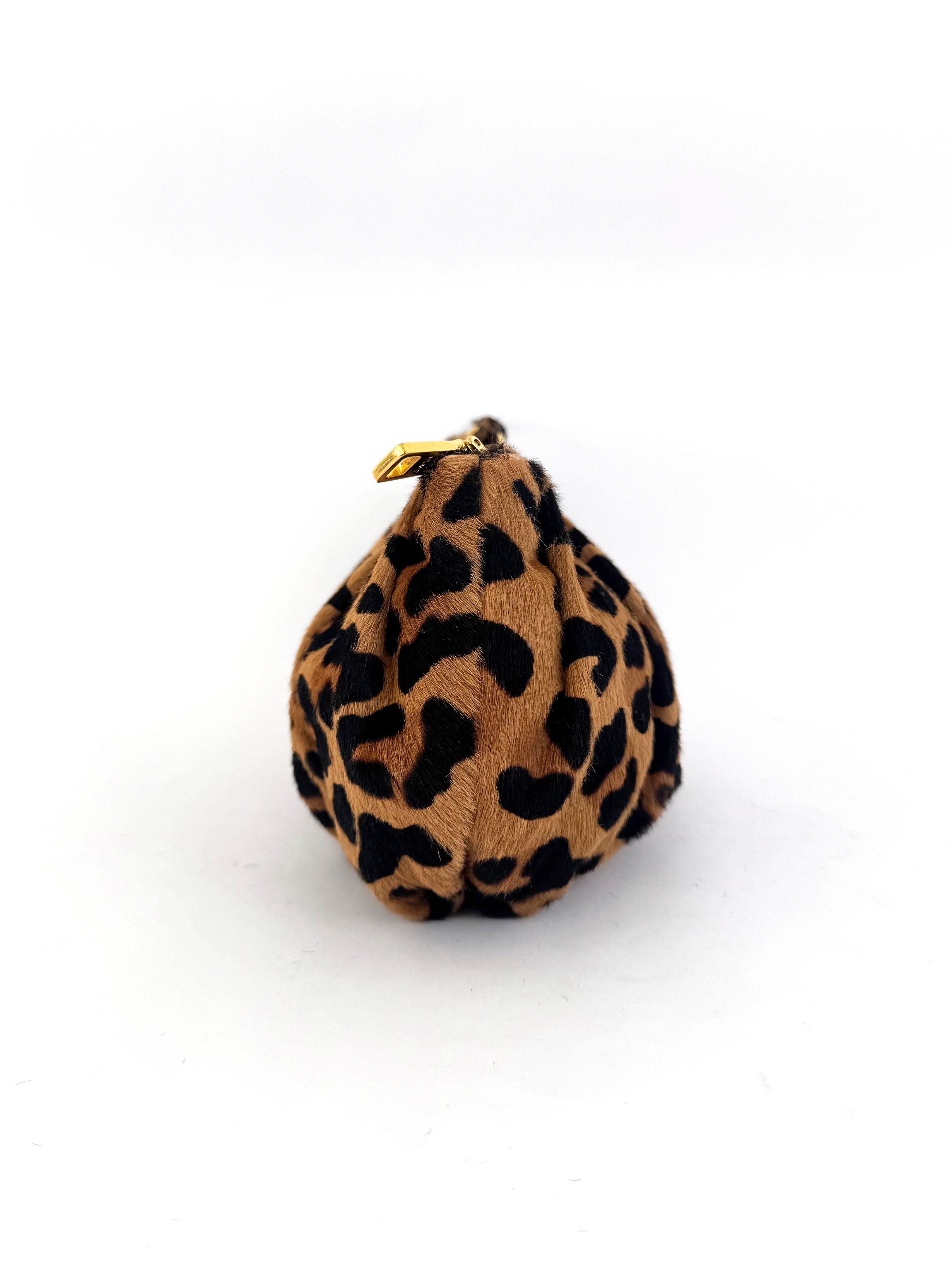 Prada Leopard Pony Hair Wristlet