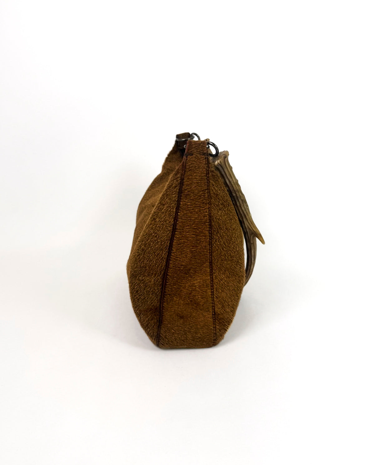 Vintage Prada Pony Hair Hobo with Sculptural Antler Handle Rare