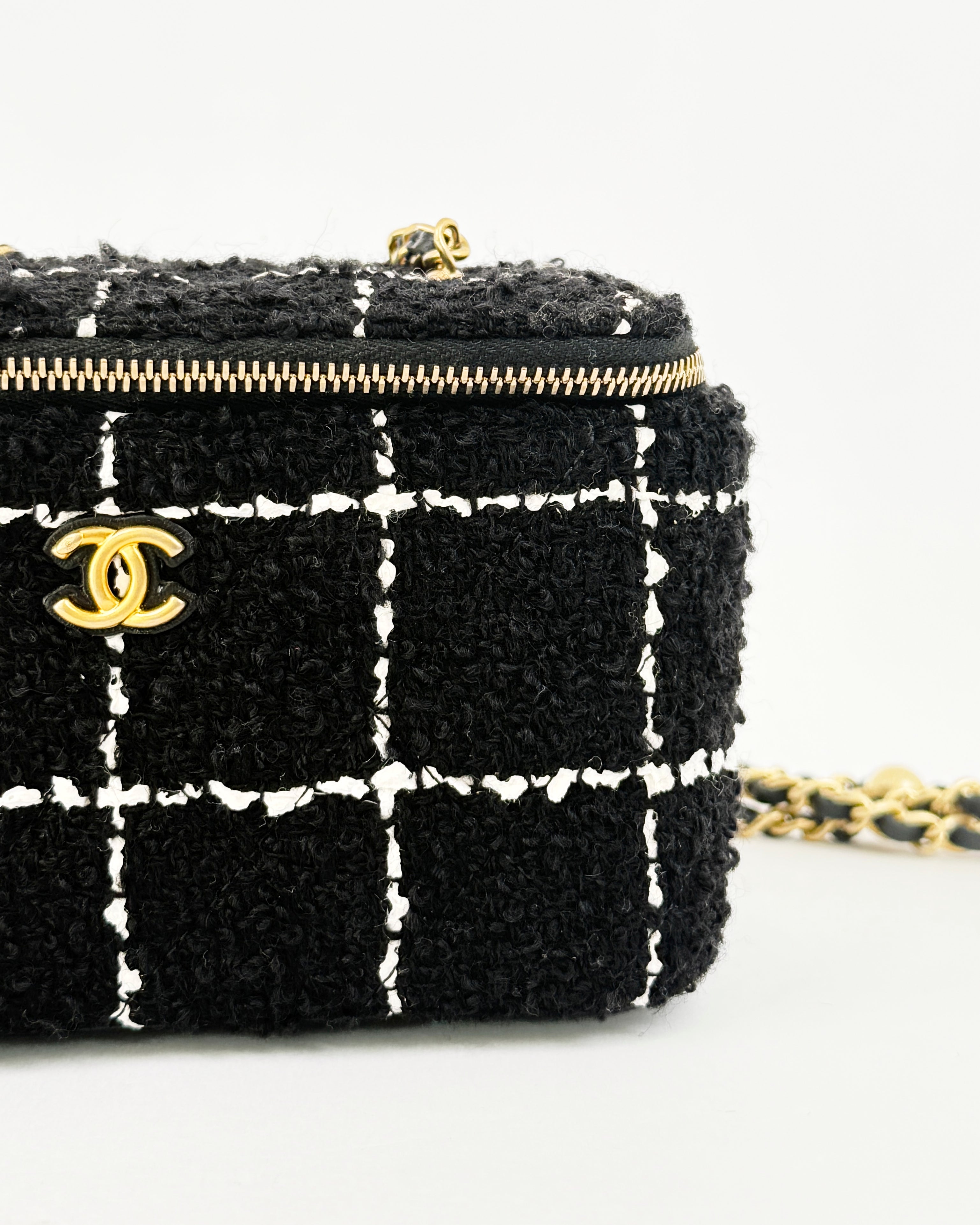 Chanel Black Tweed Vanity Crossbody Bag
