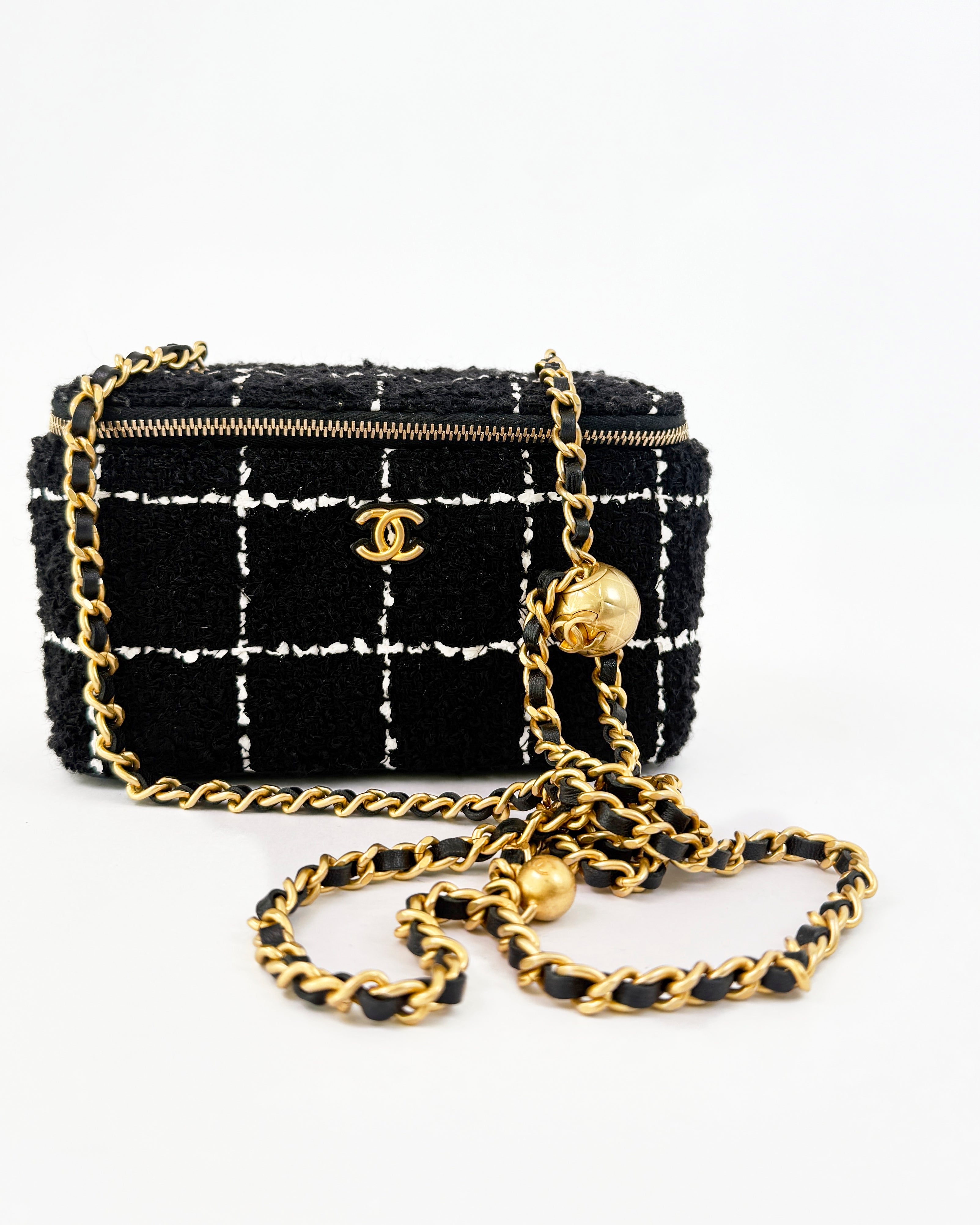 Chanel Black Tweed Vanity Crossbody Bag