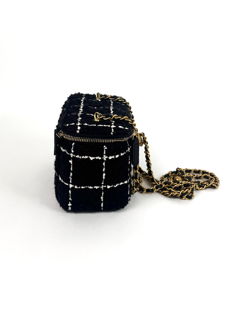 Chanel Black Tweed Vanity Crossbody Bag