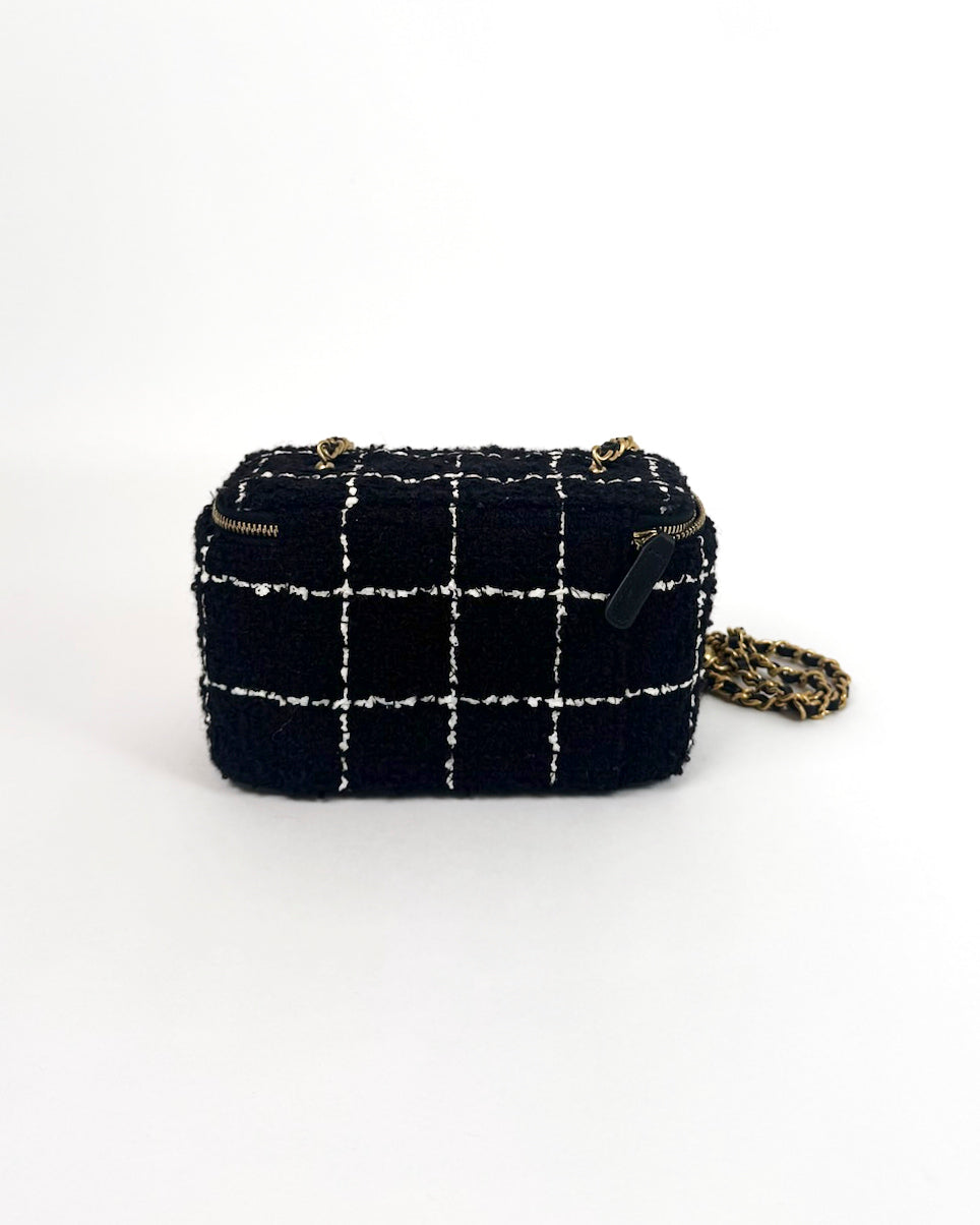 Chanel Black Tweed Vanity Crossbody Bag
