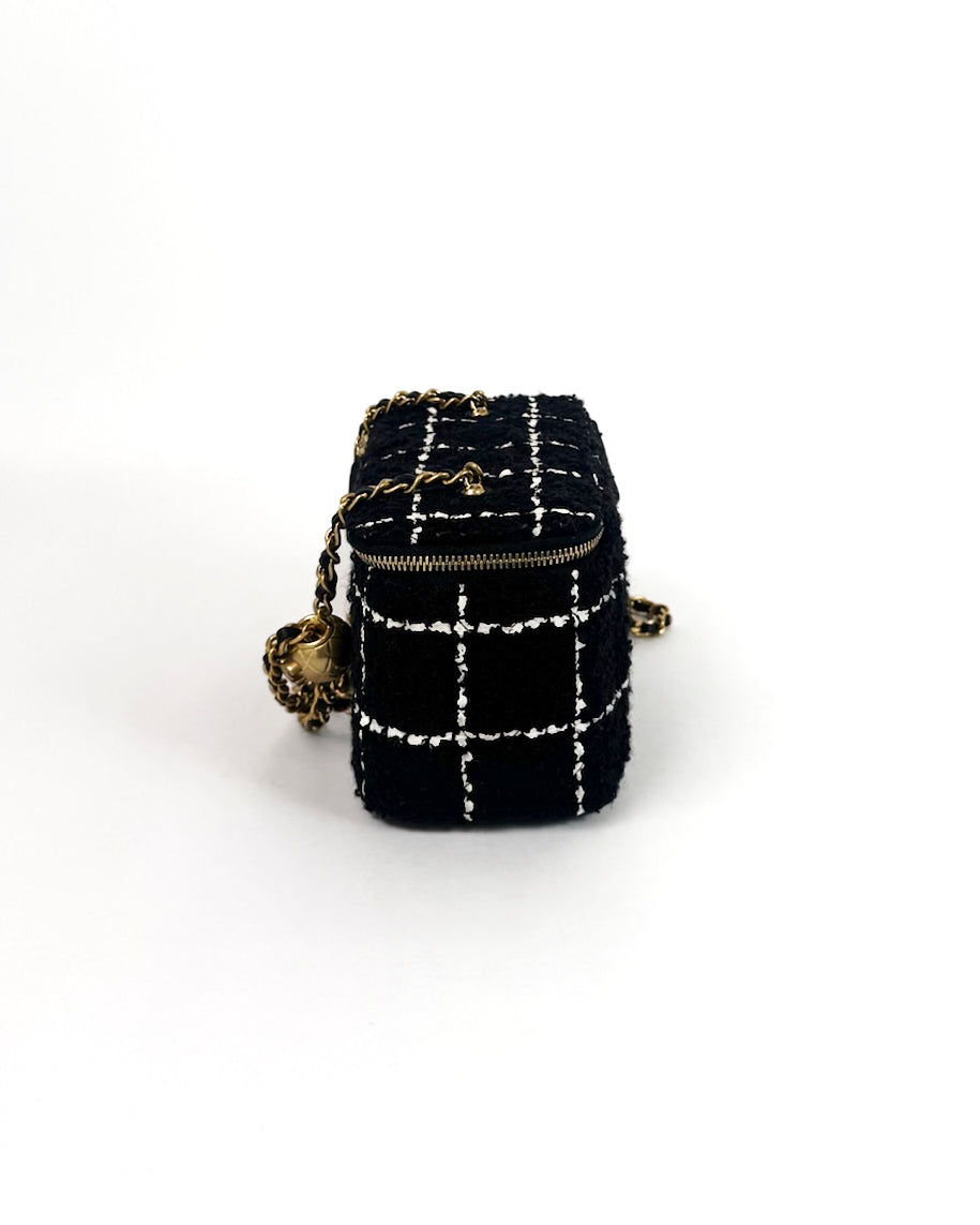 Chanel Black Tweed Vanity Crossbody Bag