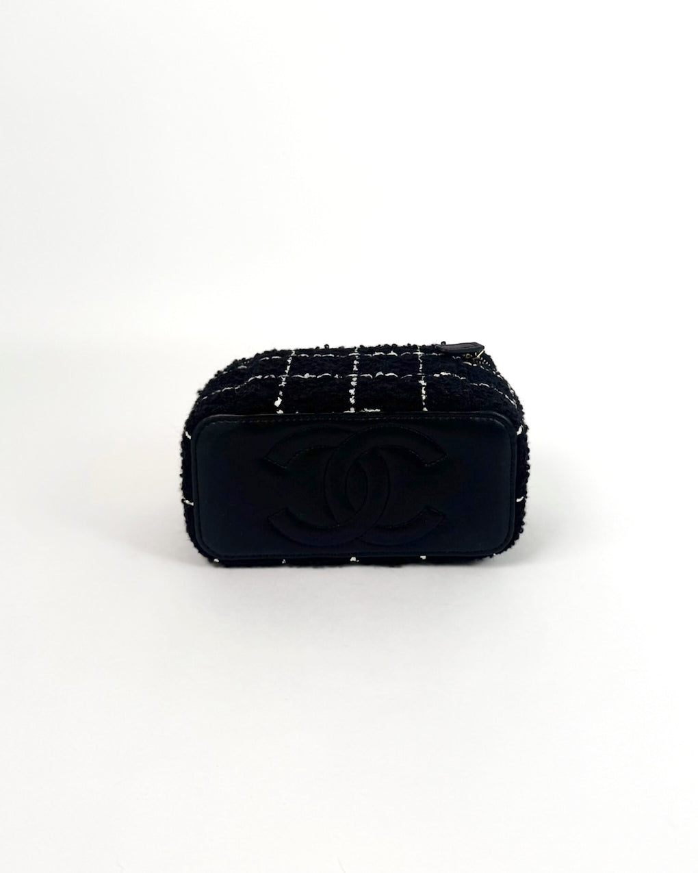 Chanel Black Tweed Vanity Crossbody Bag
