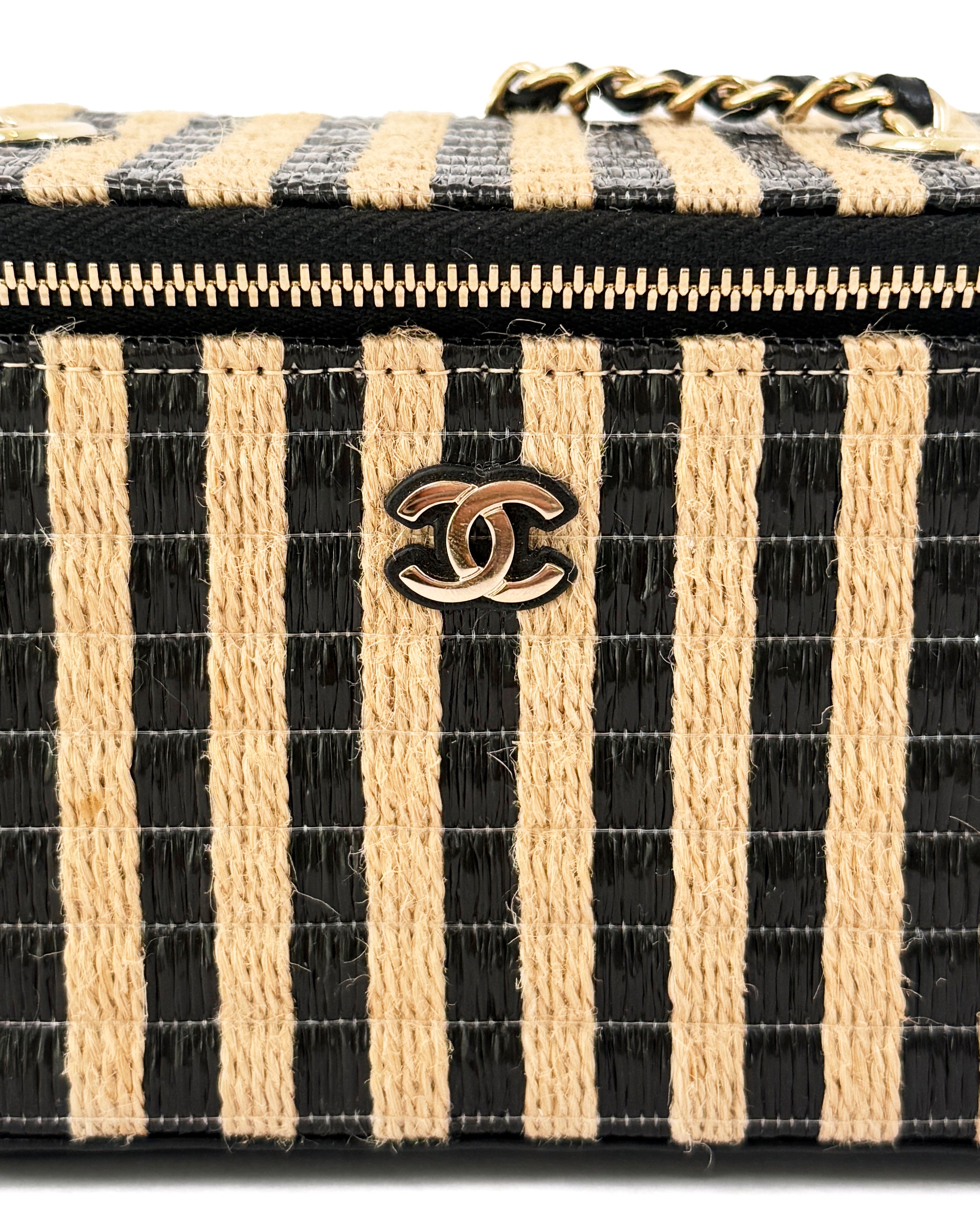 Chanel Raffia Vanity Crossbody Bag Rare