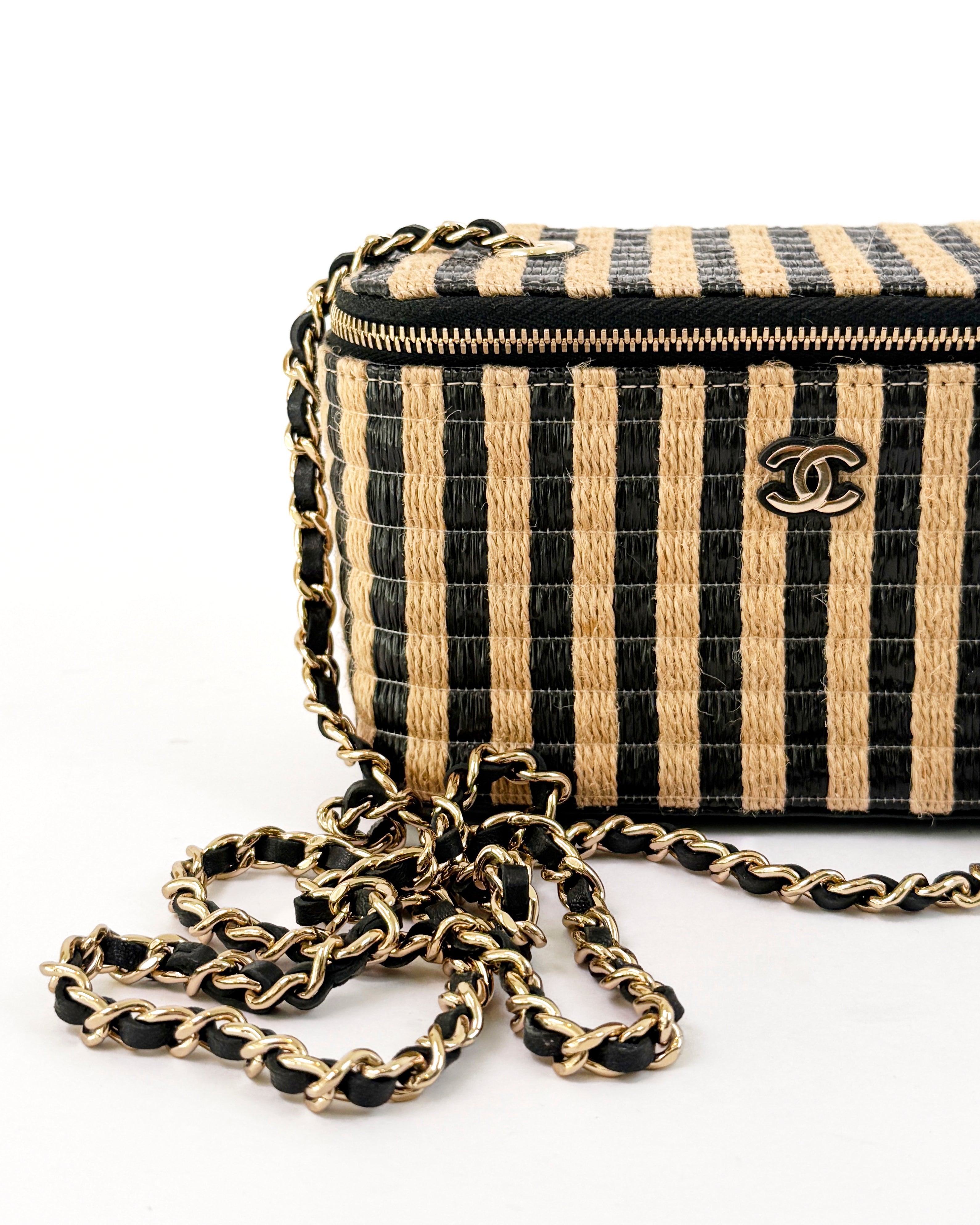 Chanel Raffia Vanity Crossbody Bag Rare