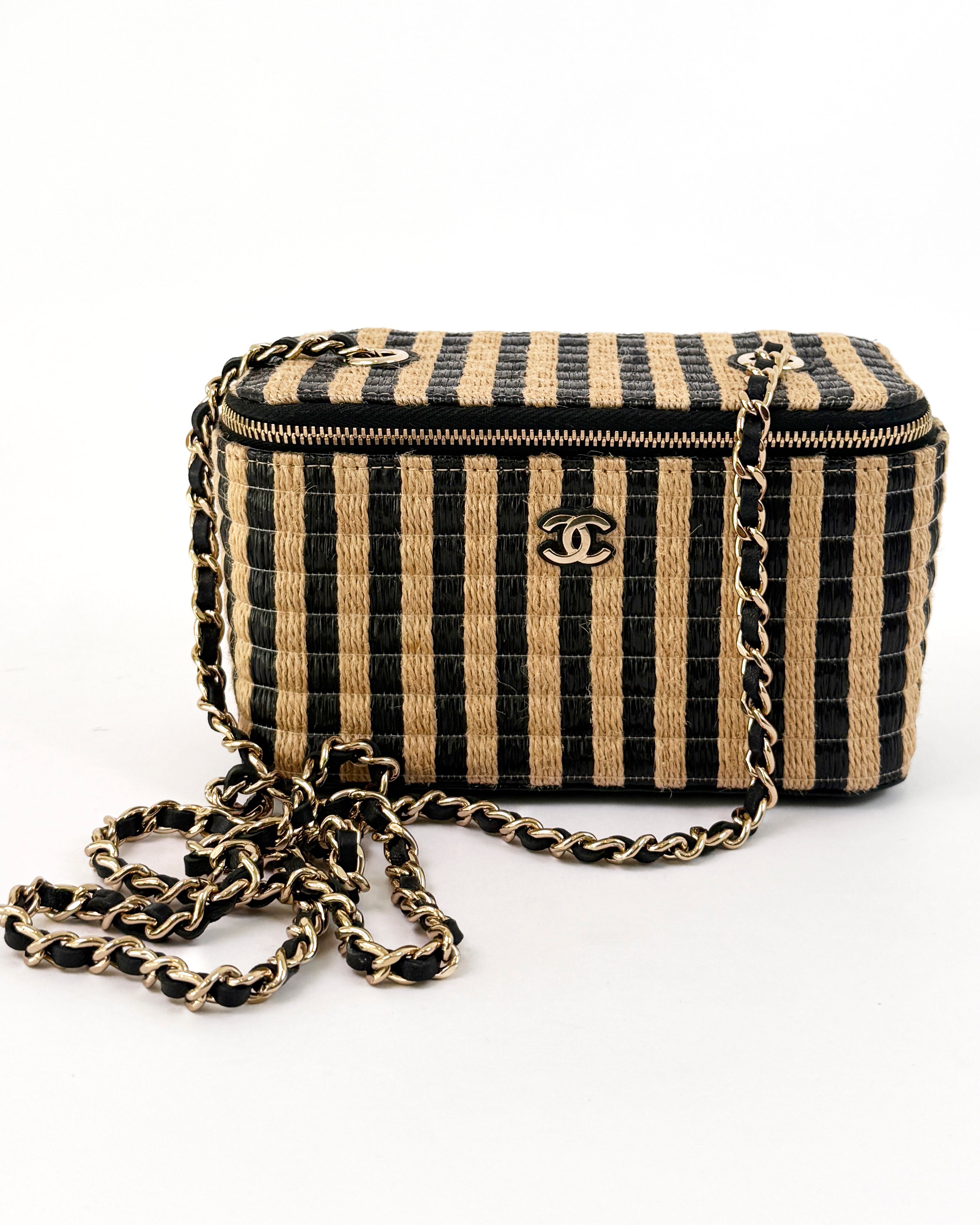 Chanel Raffia Vanity Crossbody Bag Rare