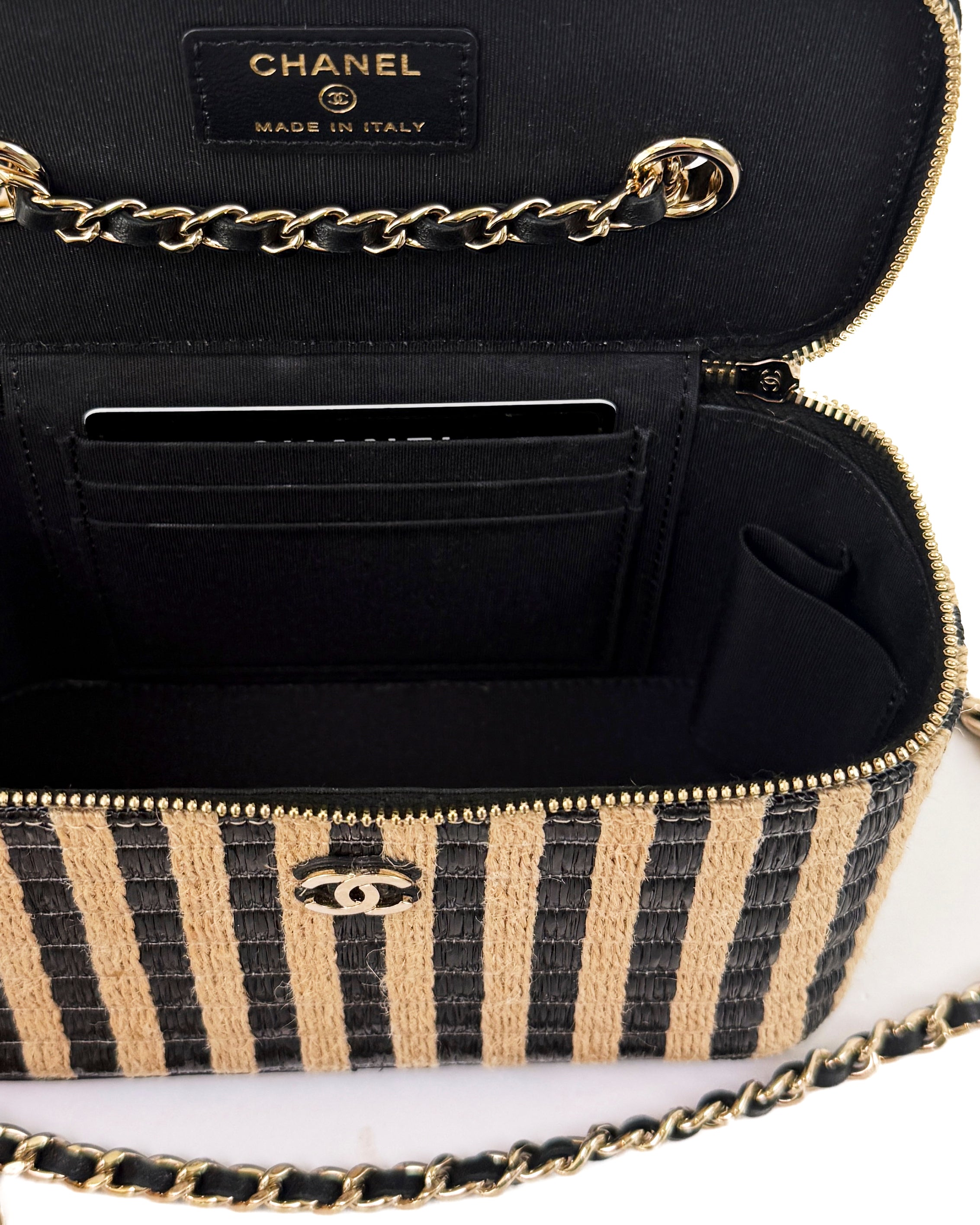 Chanel Raffia Vanity Crossbody Bag Rare
