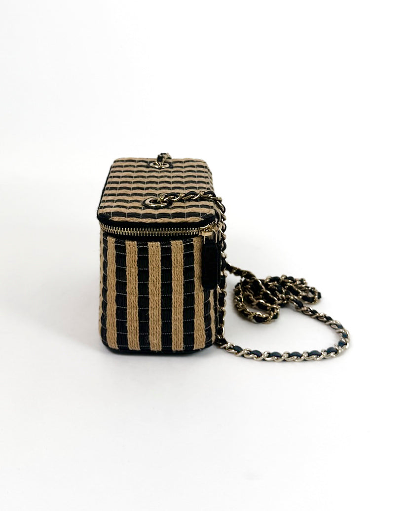 Chanel Raffia Vanity Crossbody Bag Rare