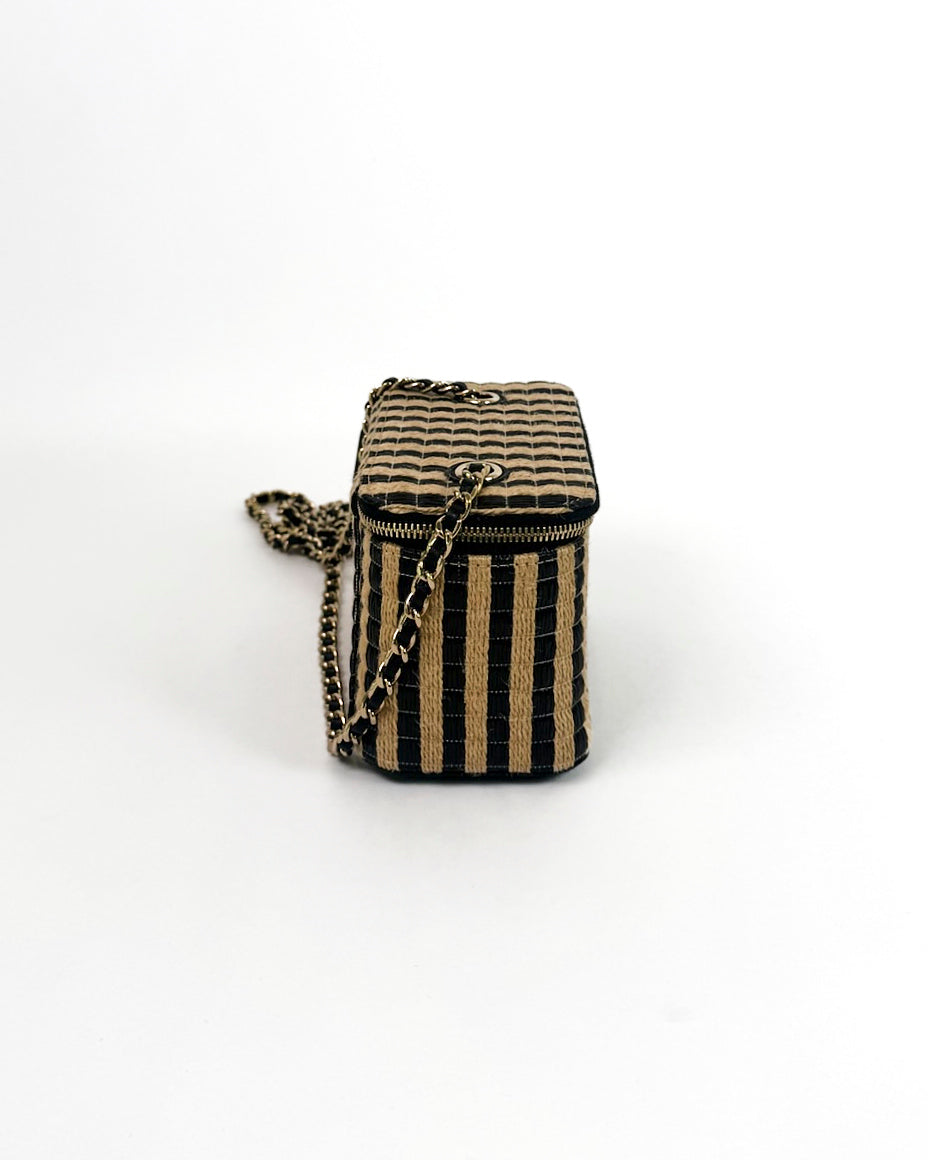 Chanel Raffia Vanity Crossbody Bag Rare