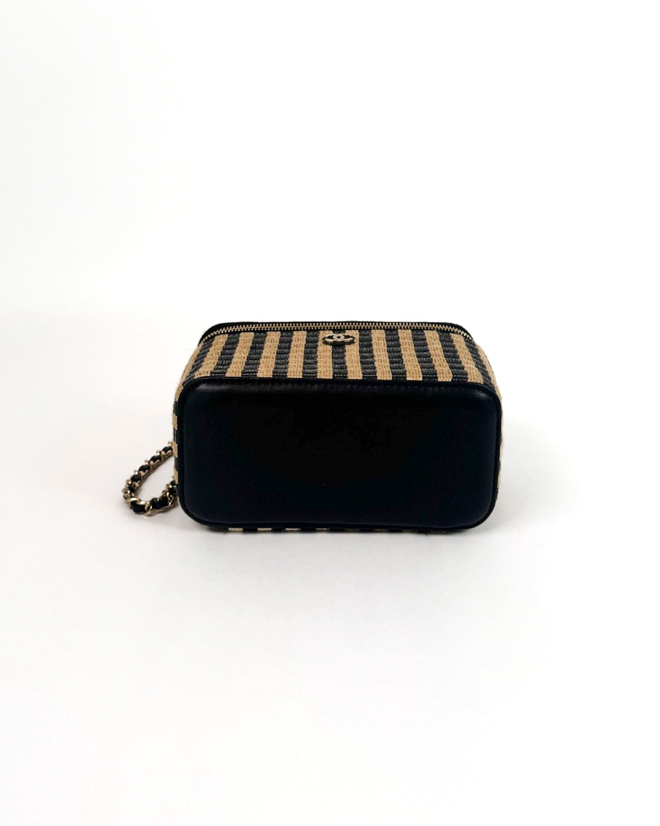 Chanel Raffia Vanity Crossbody Bag Rare